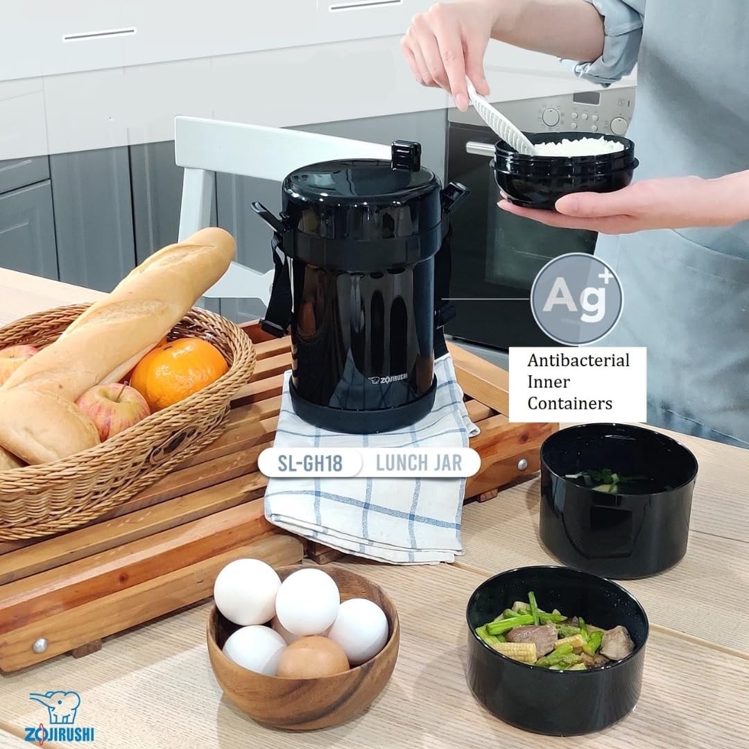 Zojirushi - Boîte à repas en acier inoxydable thermique BENTO BAKO | SL-GH18-BA (import du Japon)