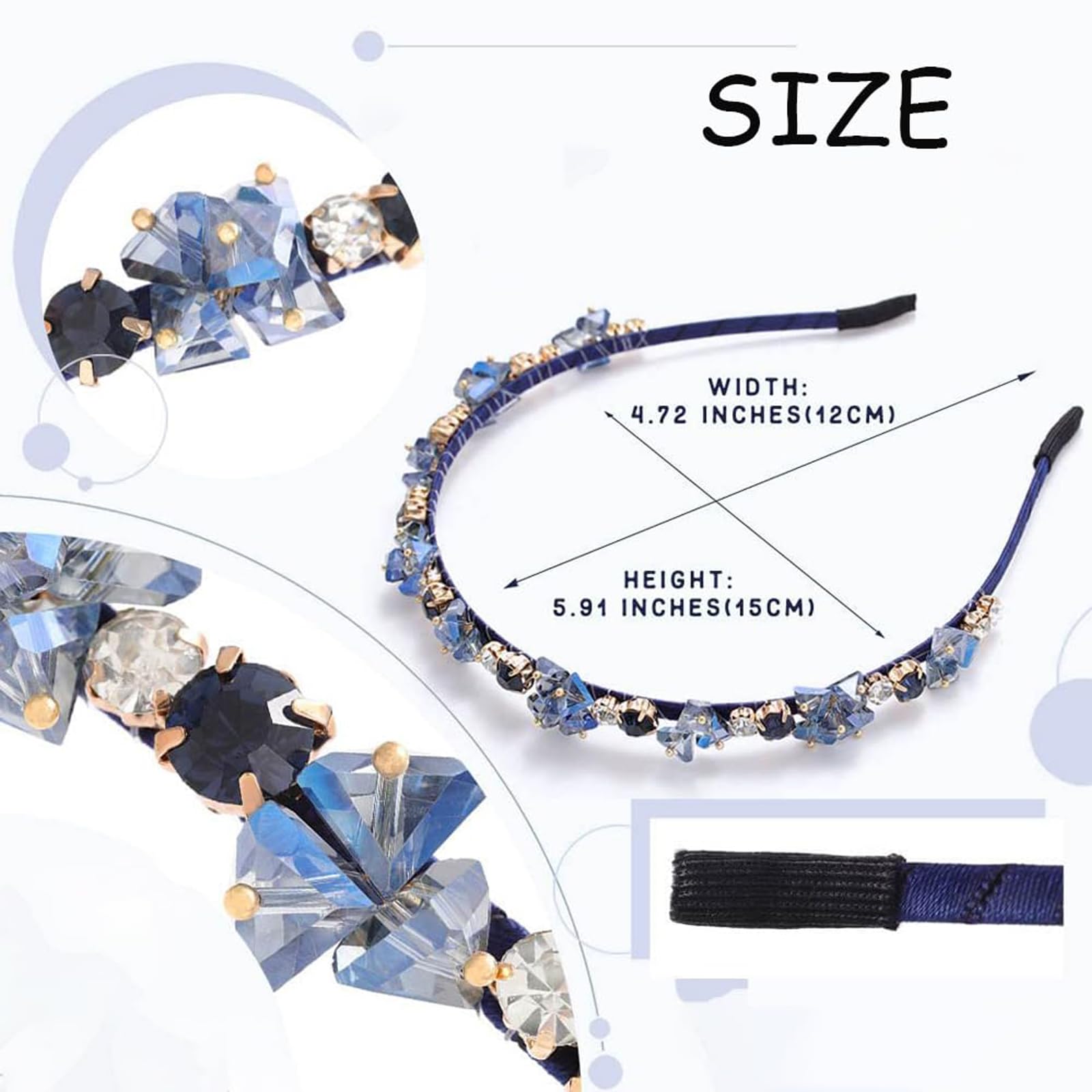 Axinyue 2PCS Haarbanden Kristallen Hoofdband Voor Meisjes Axinyue 2PCS Haarbanden Kristallen Hoofdband Voor Meisjes