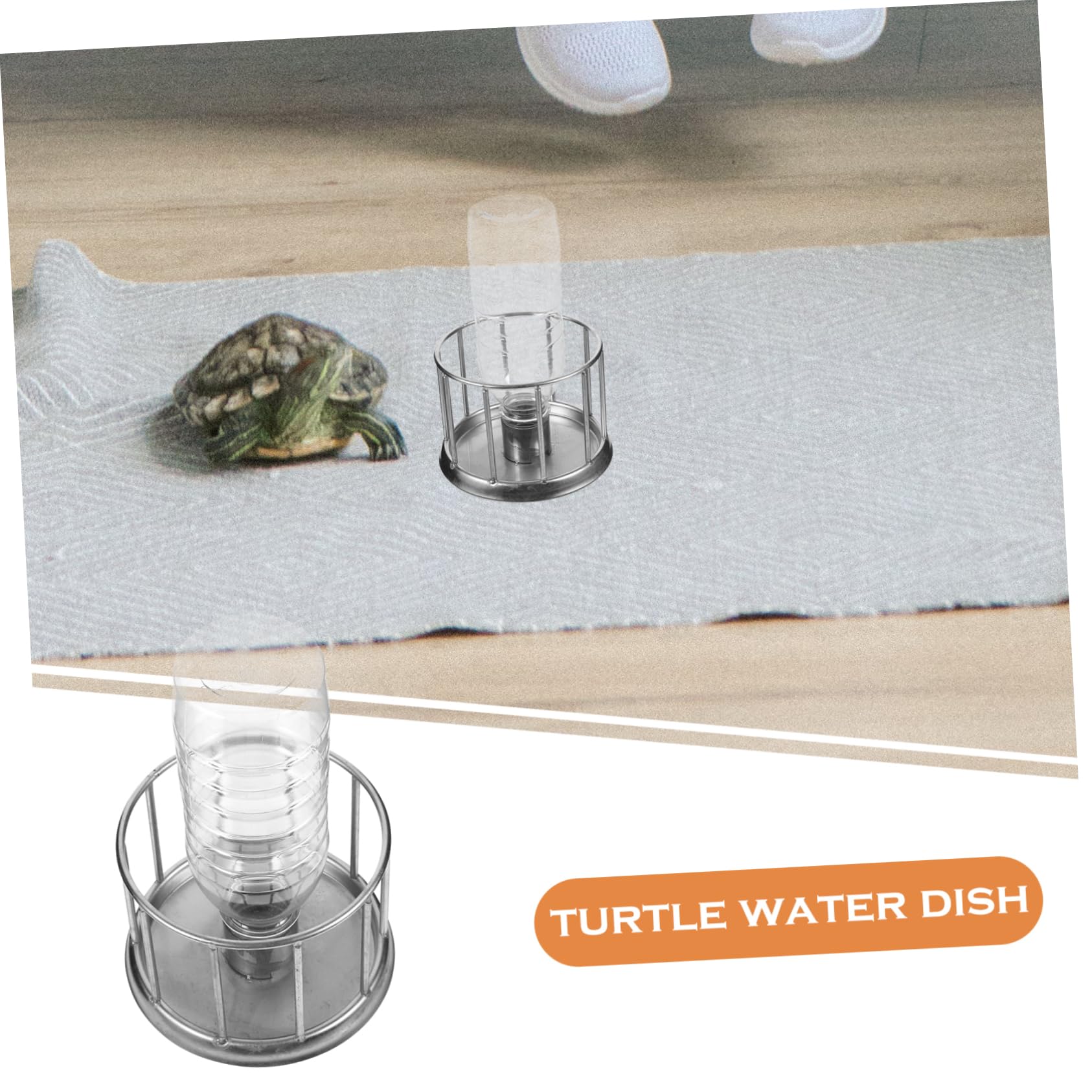 3piezas Comedero Inoxidable para Reptiles Plato De Agua y Comida para Tortugas y Diseño Antideslizante y Práctico para Terrarios y Pequeñas