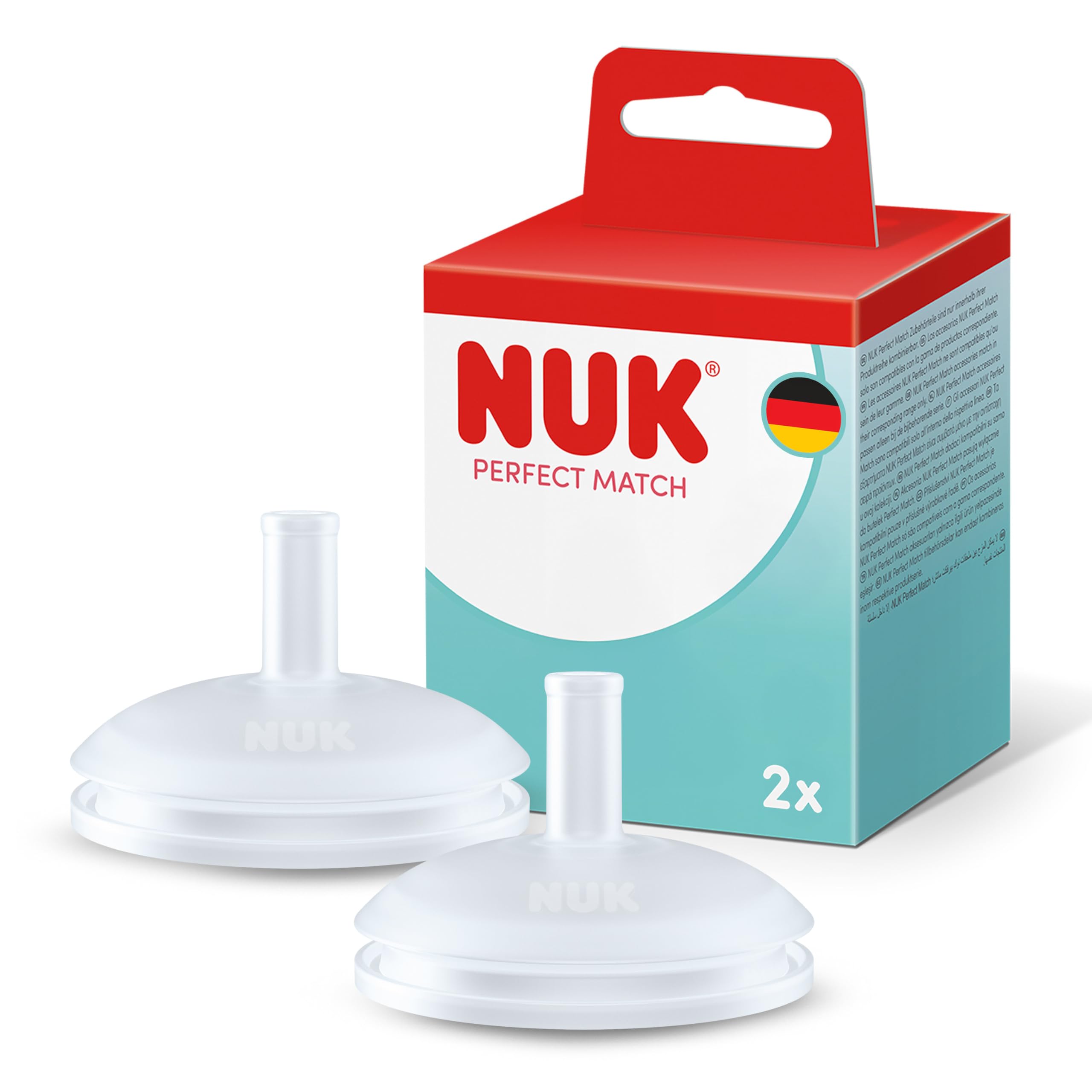 NUK Perfect Match Learner Bottle Straws | 8+ Months | Leak Proof Sippy Cup Straws | Silicone | 2 Count