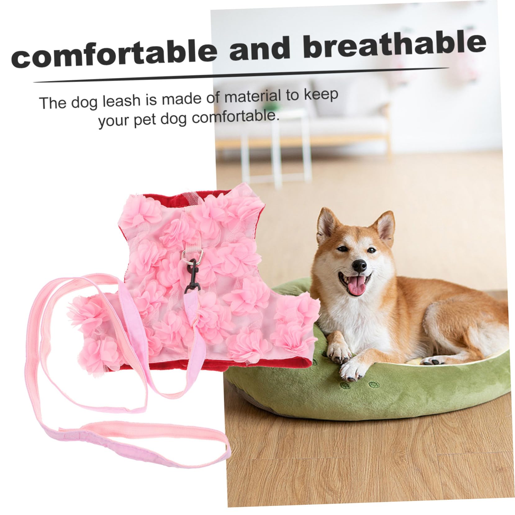 Angoily 3stücke Blumen-hundegeschirr XL Verstellbares Atmungsaktives Brustgeschirr Mit Niedlichem Blumen-Design Für Kleine Und Mittelgroße Hunde Für Frühling Und Sommer Atmungsaktive