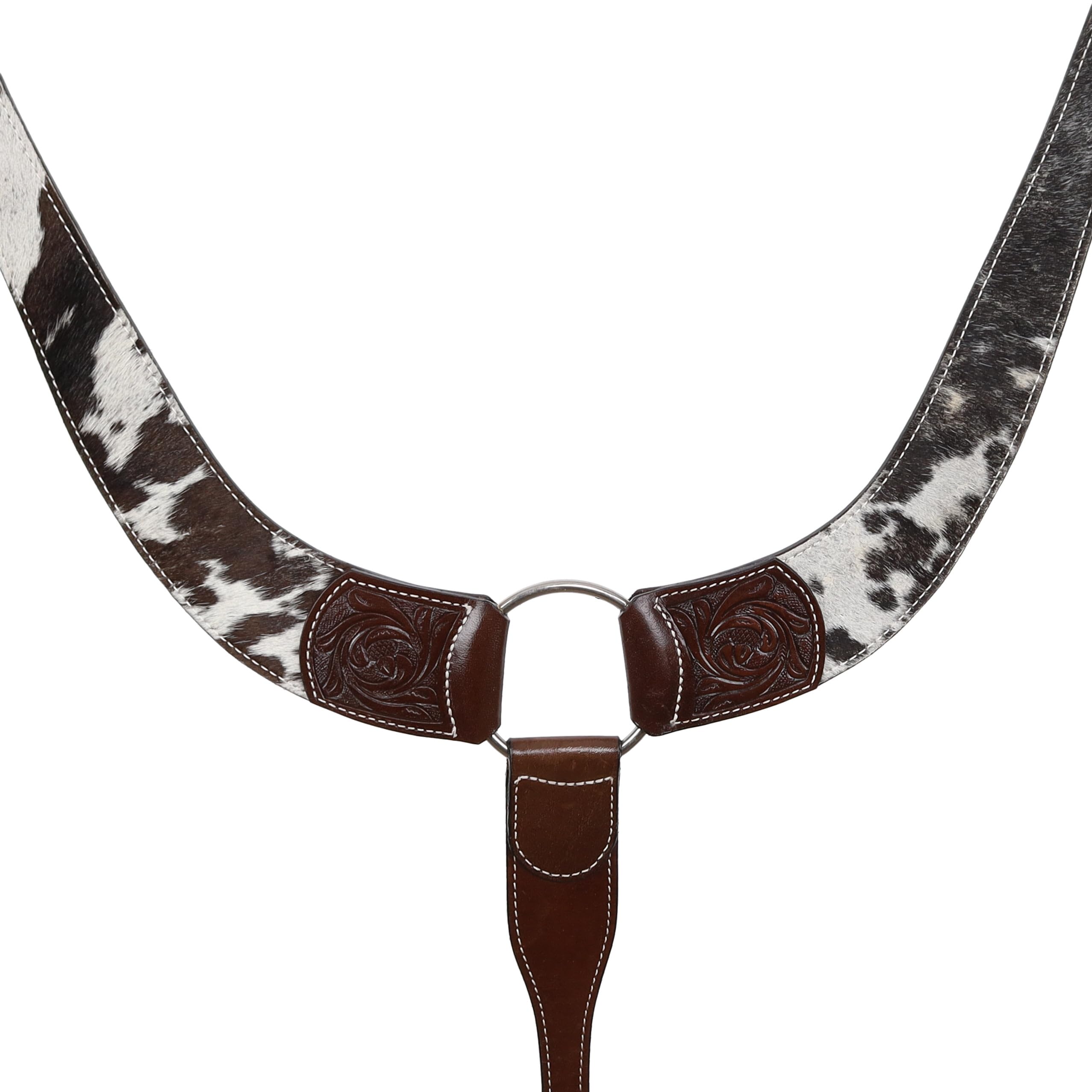 Showman Rough-Out Leather Tripping Collar w/Rawhide Wrapped Edges (Black)