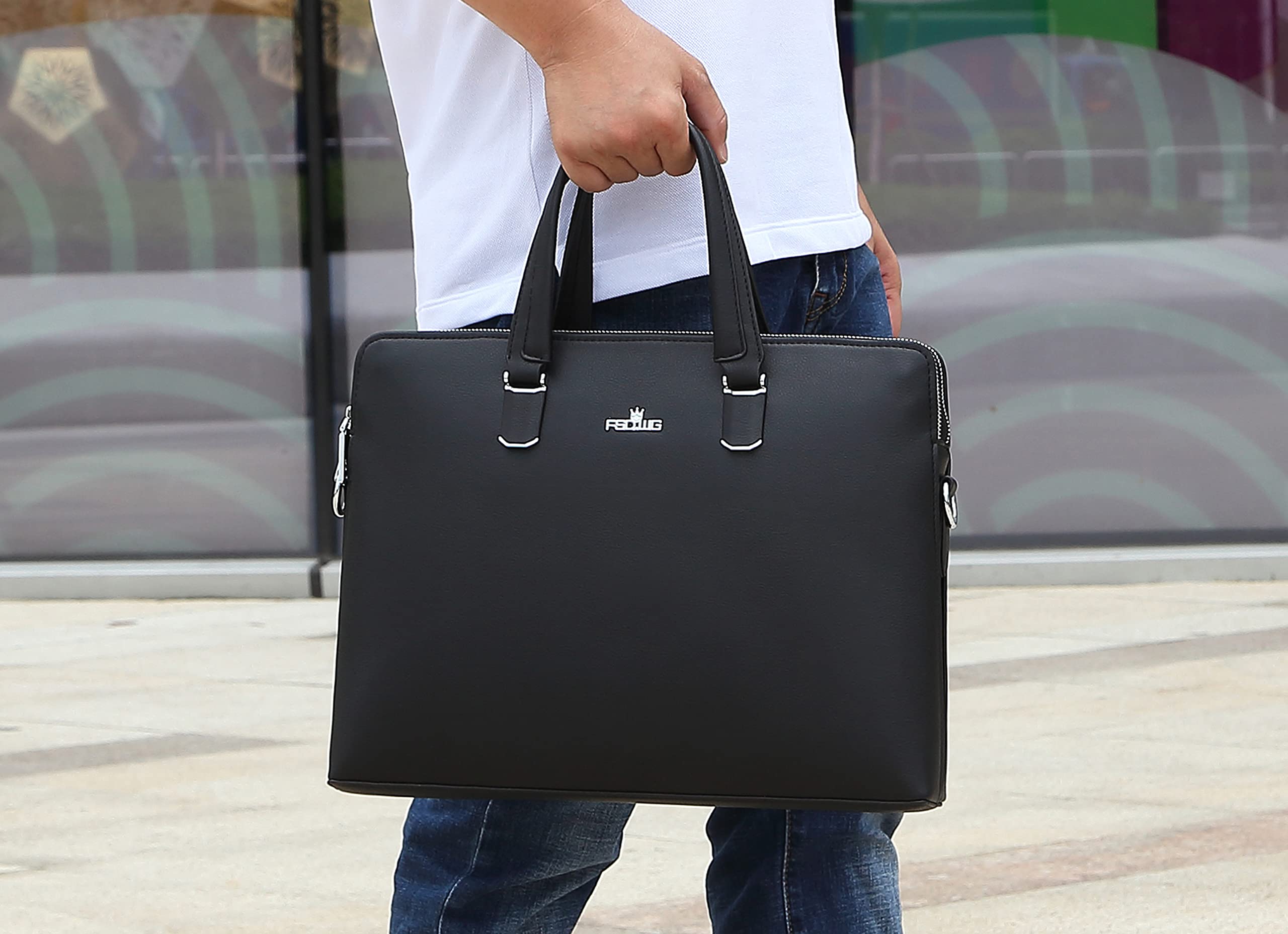 FSD.WG]Business Bag Leather Briefcase Shoulder Laptop Business Bag for Men