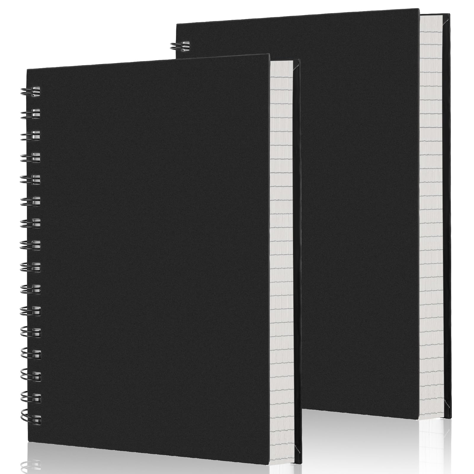 Yarotm Cuaderno A5 Rayas - 2 Piezas Libretas A5 Espiral - 14x21cm Lineas Bloc de Notas - 100GSM Cuaderno A5 Rayas Notebook - 160 Páginas Cuaderno de Notas Diario Personal, Negro