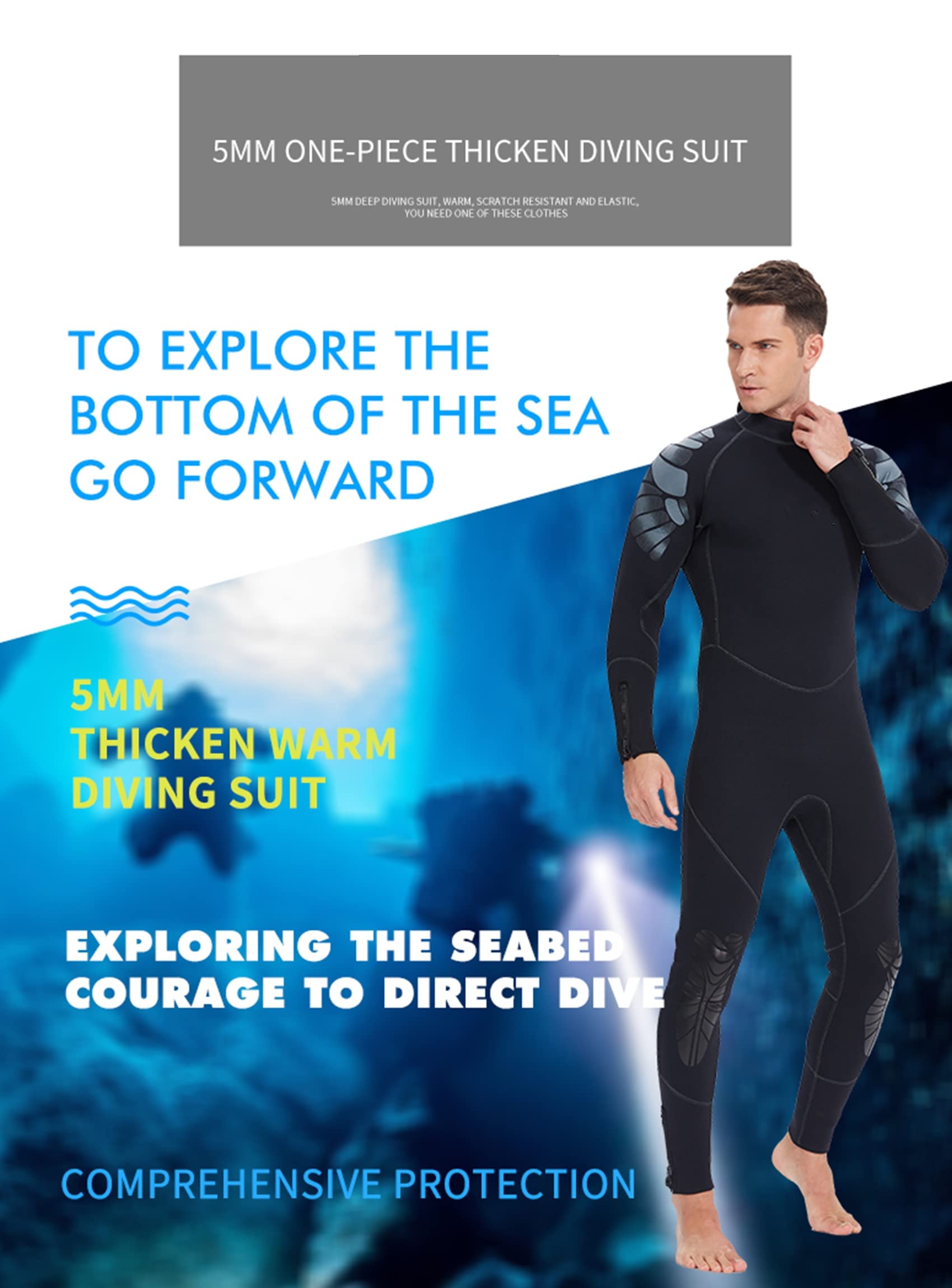 5mm Neoprene Man Fullbody Diving Wetsuit Surf Surf Chefishing subacqueo Caccia Nuoto Snorkeling Suit Suit Snorkeling