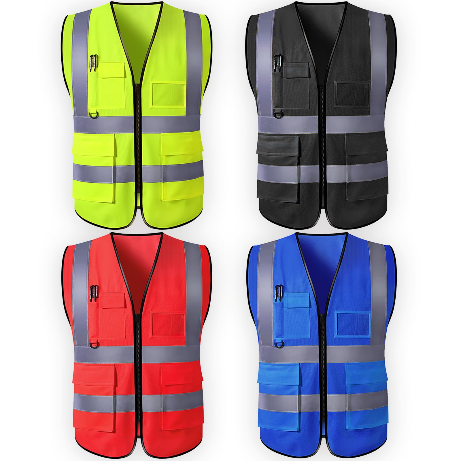 ML Kishigo S5002-XL Class 2 Lime Surveyors Safety Vest | Solid Polyester | Heavy Duty Black Bottom | Reflective Material Laminated | Padded Neck