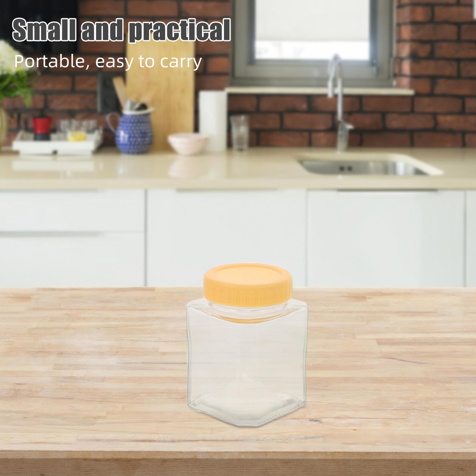 TOYANDONA Barattoli Quadrati in Vetro Ermetici 500Ml Set da 4 con Coperchi Colorati Contenitori per la Conservazione di Alimenti e Caffè per Cucina Dispensa e Bar