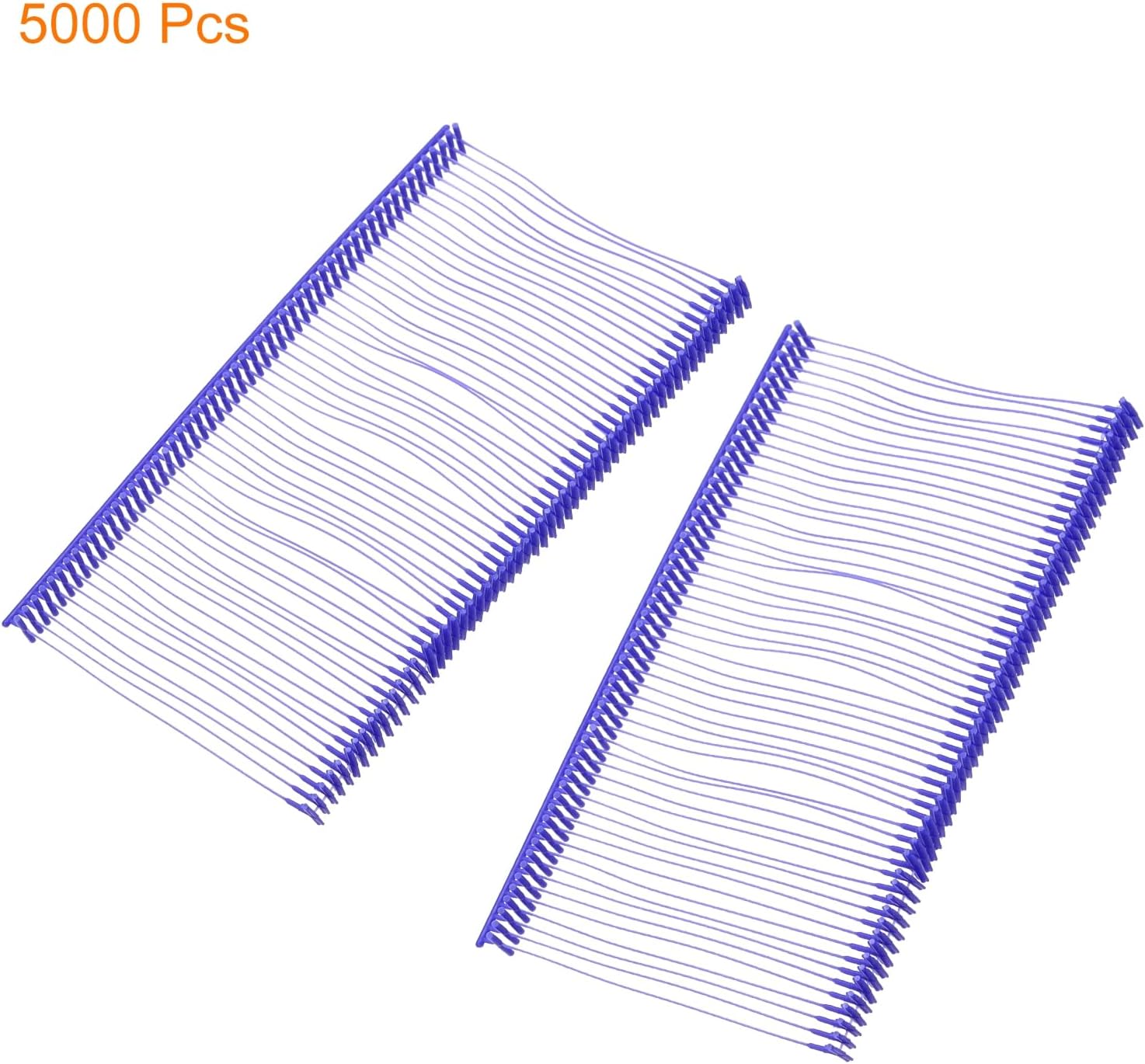 MECCANIXITY 5000Pcs Standard Tagging Gun Fasteners,2 Inch Purple Garment Tags Label Gun Plastic Refills, Fabric Tag Attachments Gun Barbs for Clothing