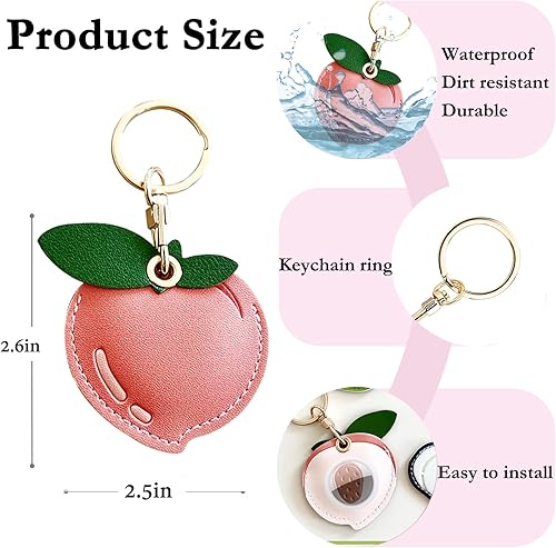 Miniatura 100 de Funda de cuero para llavero para Apple Airtag, funda protectora de AirTag con anillo para llavero, funda antiarañazos para llaves