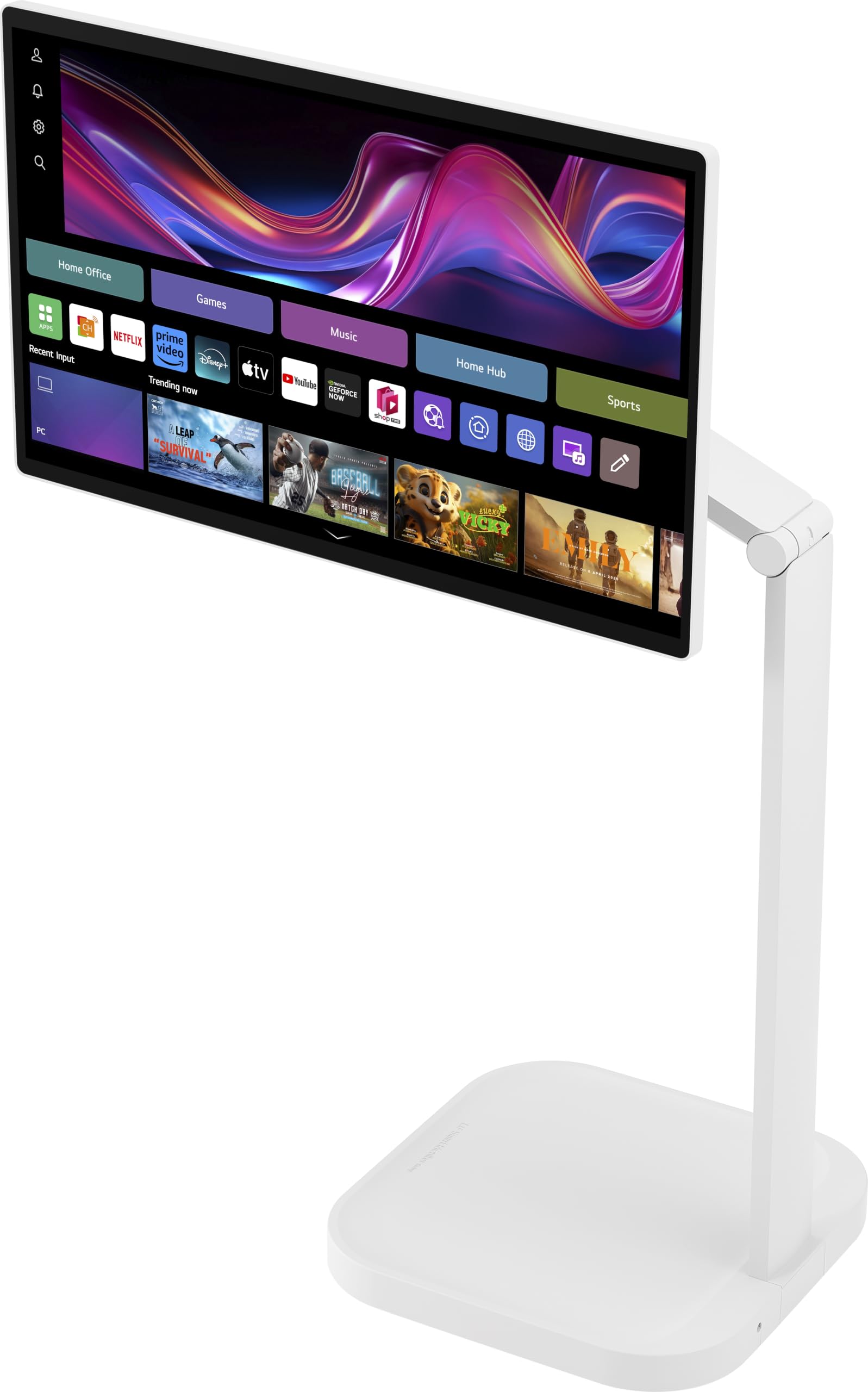 LG Smart Monitor Swing 32U889SA-W 32 Zoll 4K UHD IPS Touch Monitor, webOS 24, AirPlay, ThinQ, HDR10, 95% DCI-P3, rollbarer Standfuß, 1x USB-C (65W), 2X HDMI 2.0, Weiß