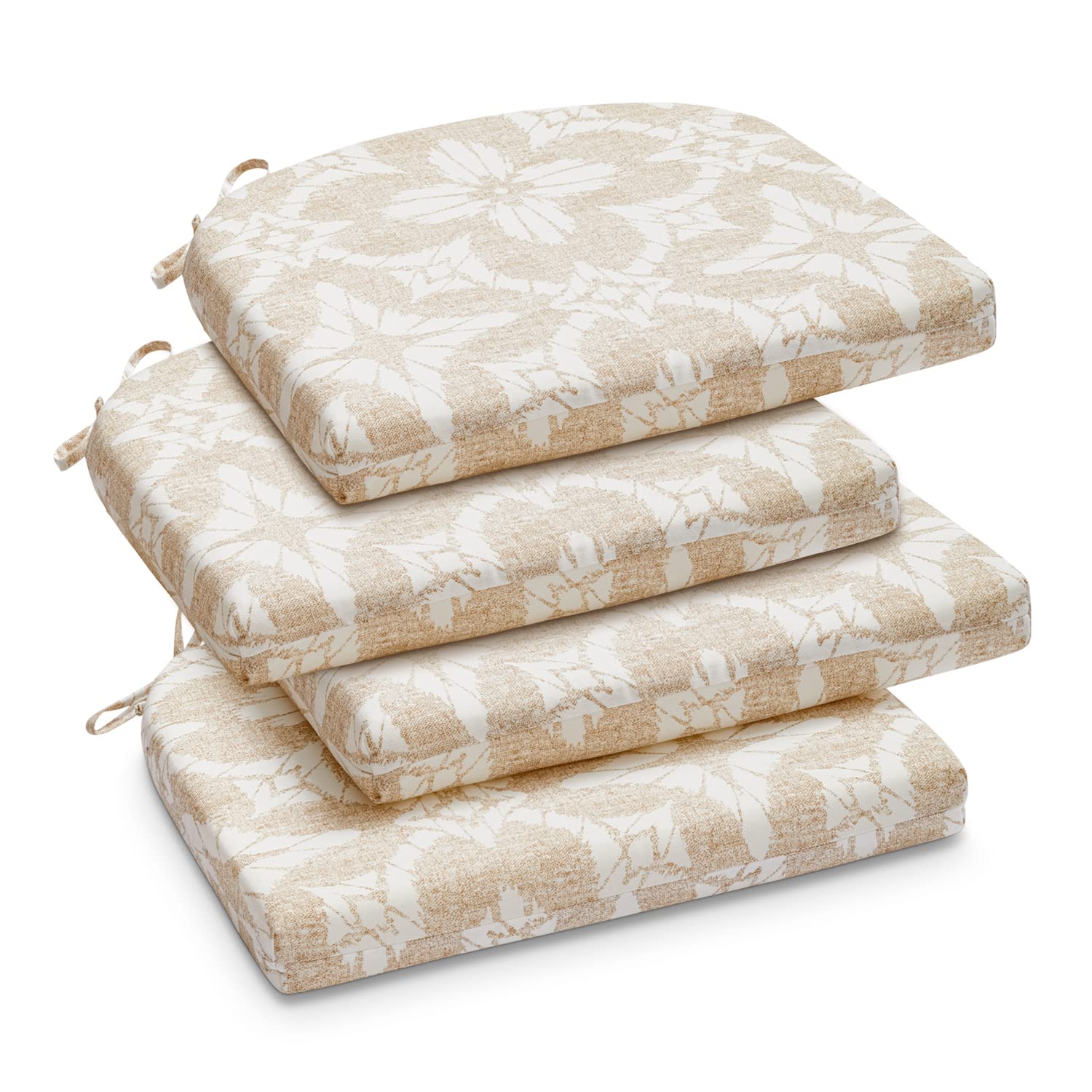 LOVTEX Outdoor Chair Cushions 16"x17"x2" - Indoor/Outdoor Patio Furniture Cushions - Water Resistant Round Corner Seat Cushions, Set of 4