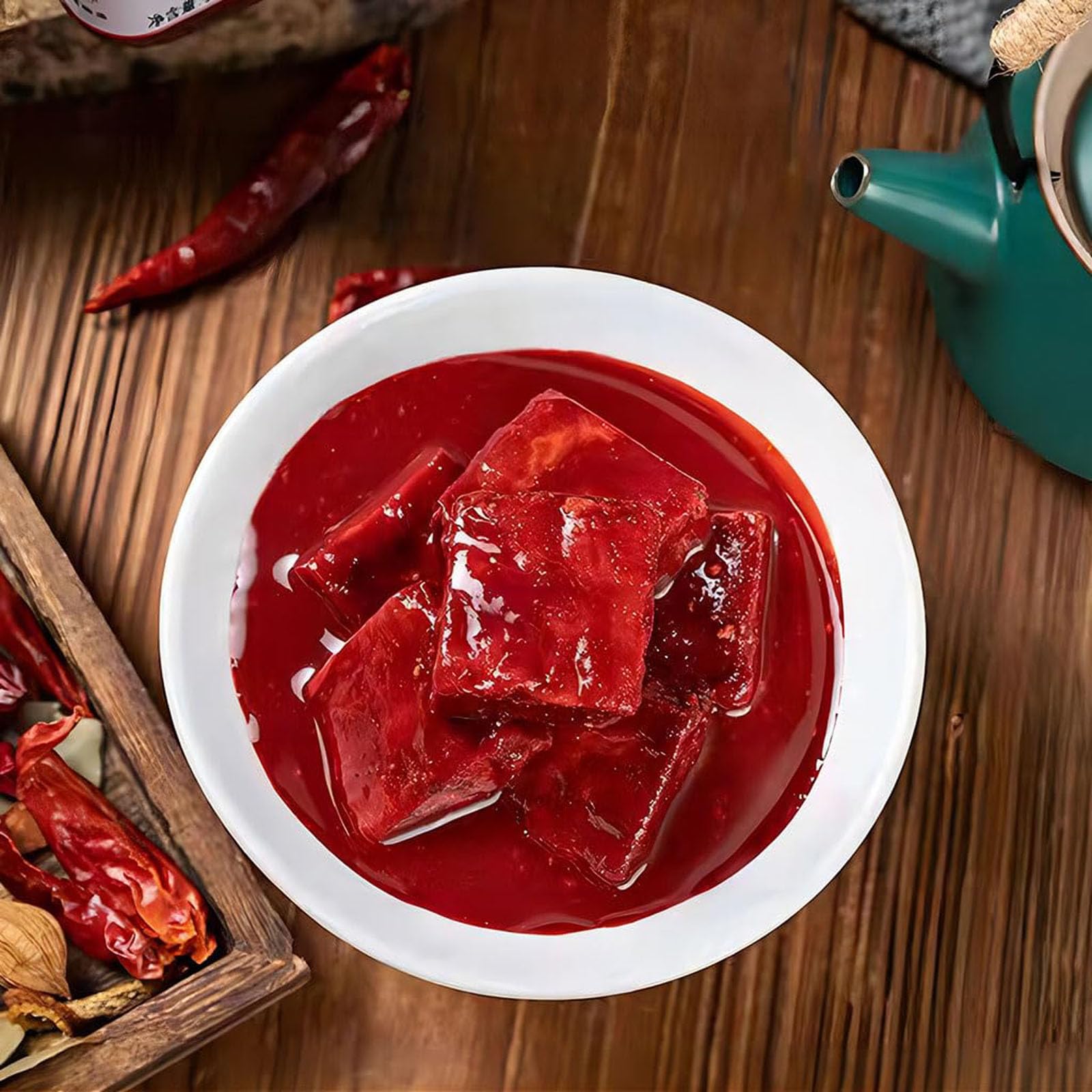 Red Fermented Bean Curd, Chinese Red Bean Curd, Fermented Tofu Cubes for Hot Pot, Stir-fry, Noodles, Porridge, 340g/11.99oz, 豆腐乳 (1pc)