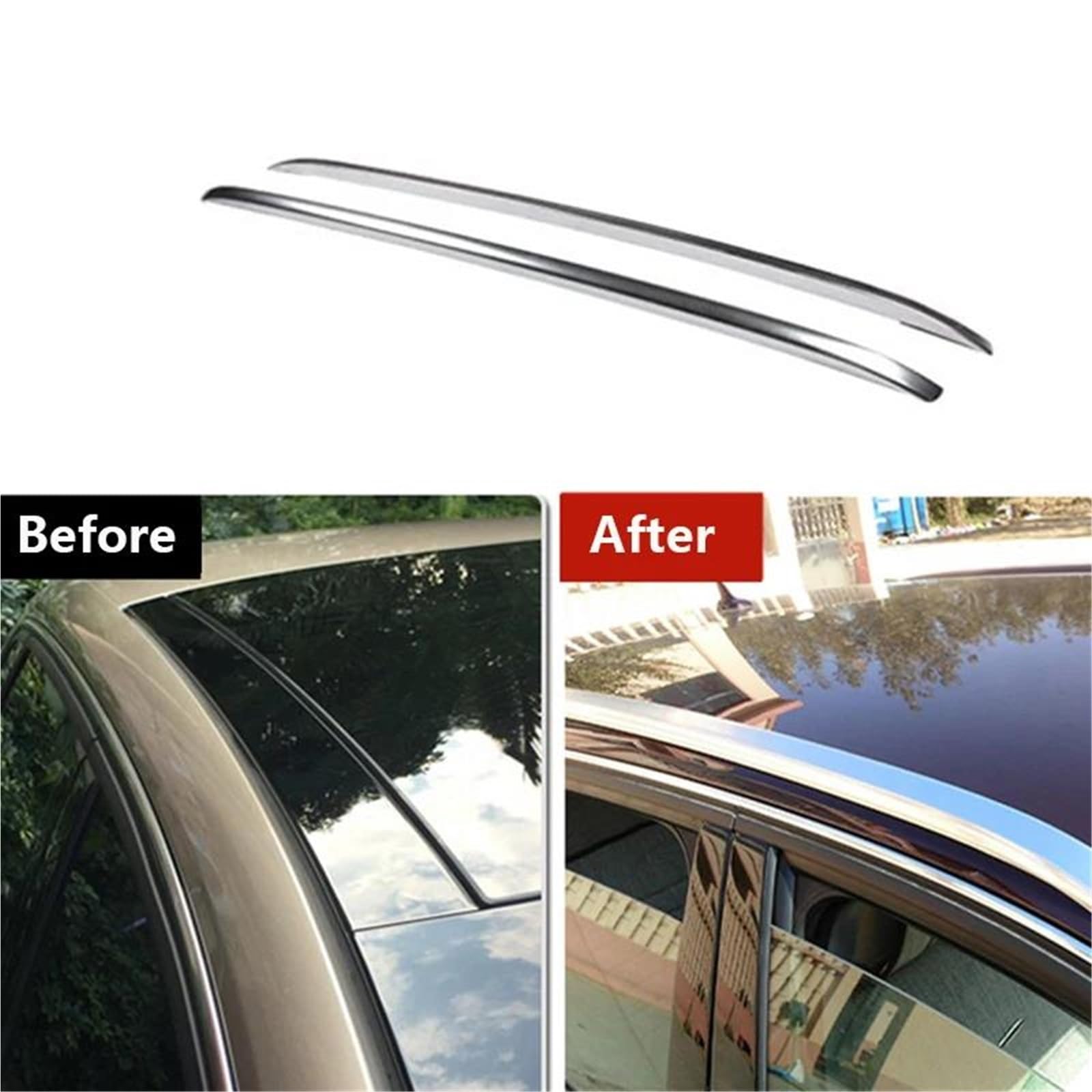 Générique Accessoires De Voiture Barres Toit Décoratives Porte-Bagages pour A3 8V Sportback 2012 2013 2014 2015 2016 2017 2018 2019(Argent)