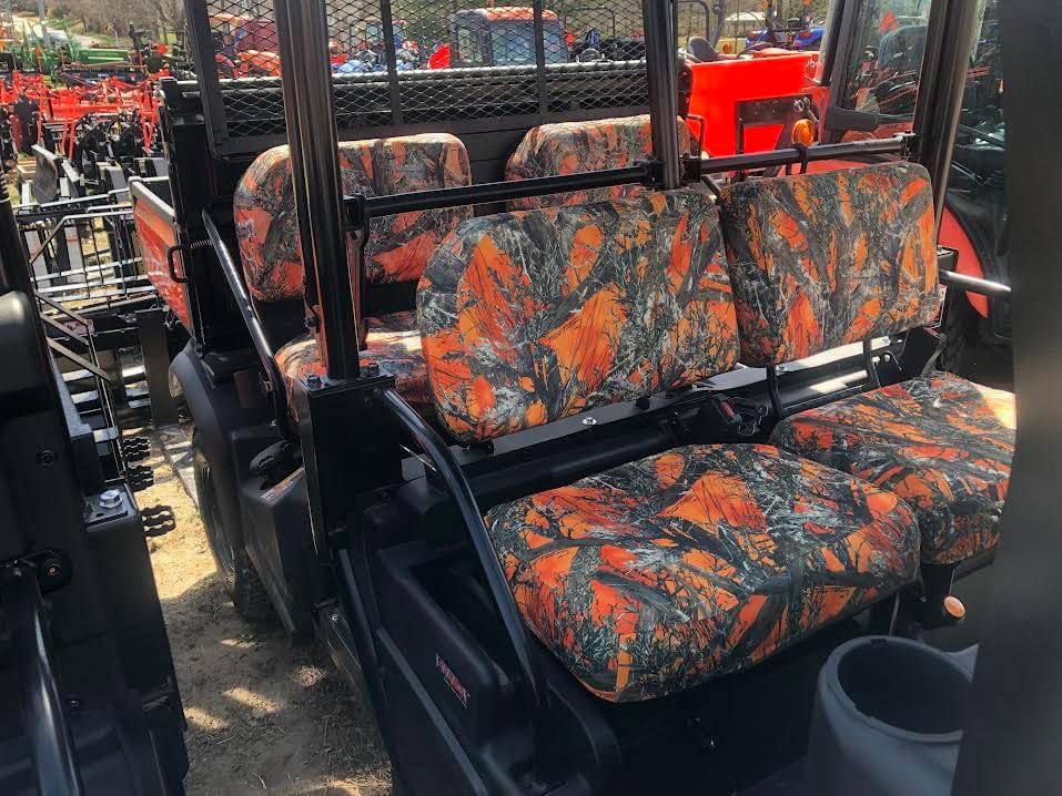 Durafit Seat Covers, for 2015 and Newer Kubota RTV X1140, Seat Covers for Front and Rear Seats Made in Orange Camouflage Waterproof Endura
