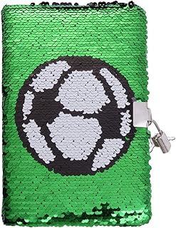 GALPADA Diário Cadeado Diário Cadeado Caderno De Lantejoulas De Futebol Diário Para Meninas Cadeado Caderno De Escrita