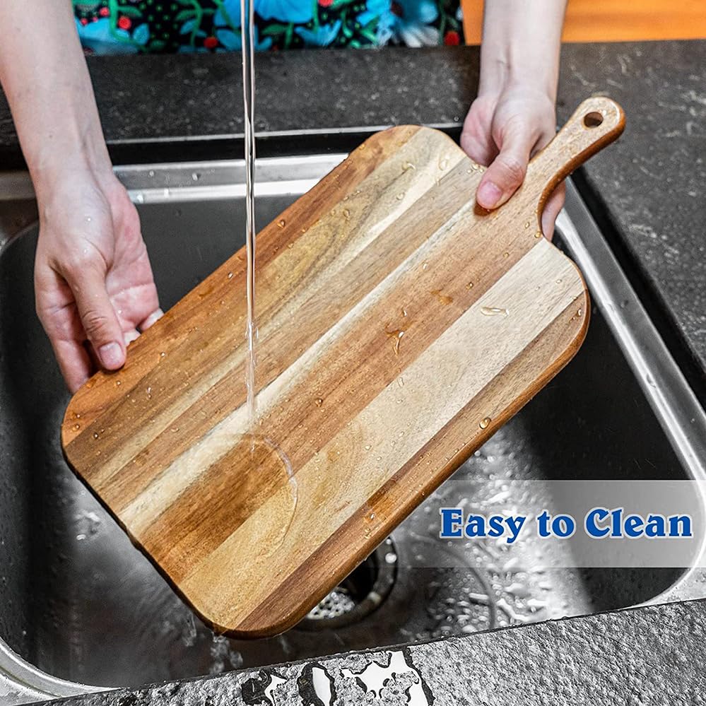 Tabla de cortar rectangular de madera para cocina miniatura 5