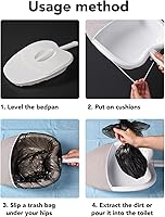 Vista 6 de Sartén para ancianos y pacientes postrados en cama, cómoda para sentarse y fácil de limpiar con cubierta suave, ayuda ideal y cuidado de la orina