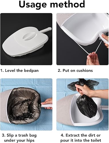 Miniatura 6 de Sartén para ancianos y pacientes postrados en cama, cómoda para sentarse y fácil de limpiar con cubierta suave, ayuda ideal y cuidado de la orina