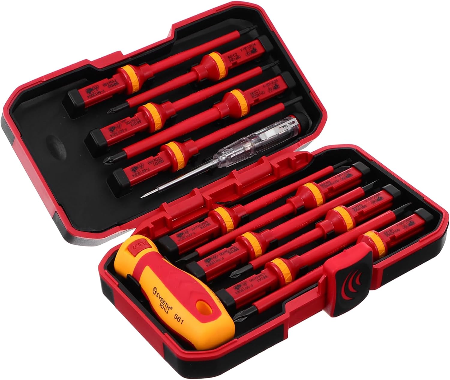 Gadpiparty 1set Vde High Voltage Screwdriver Phone and Tablet Repair Tools Non-slip Ergonomic Handle Portable Case Precision Bits for Electronics Disassembly