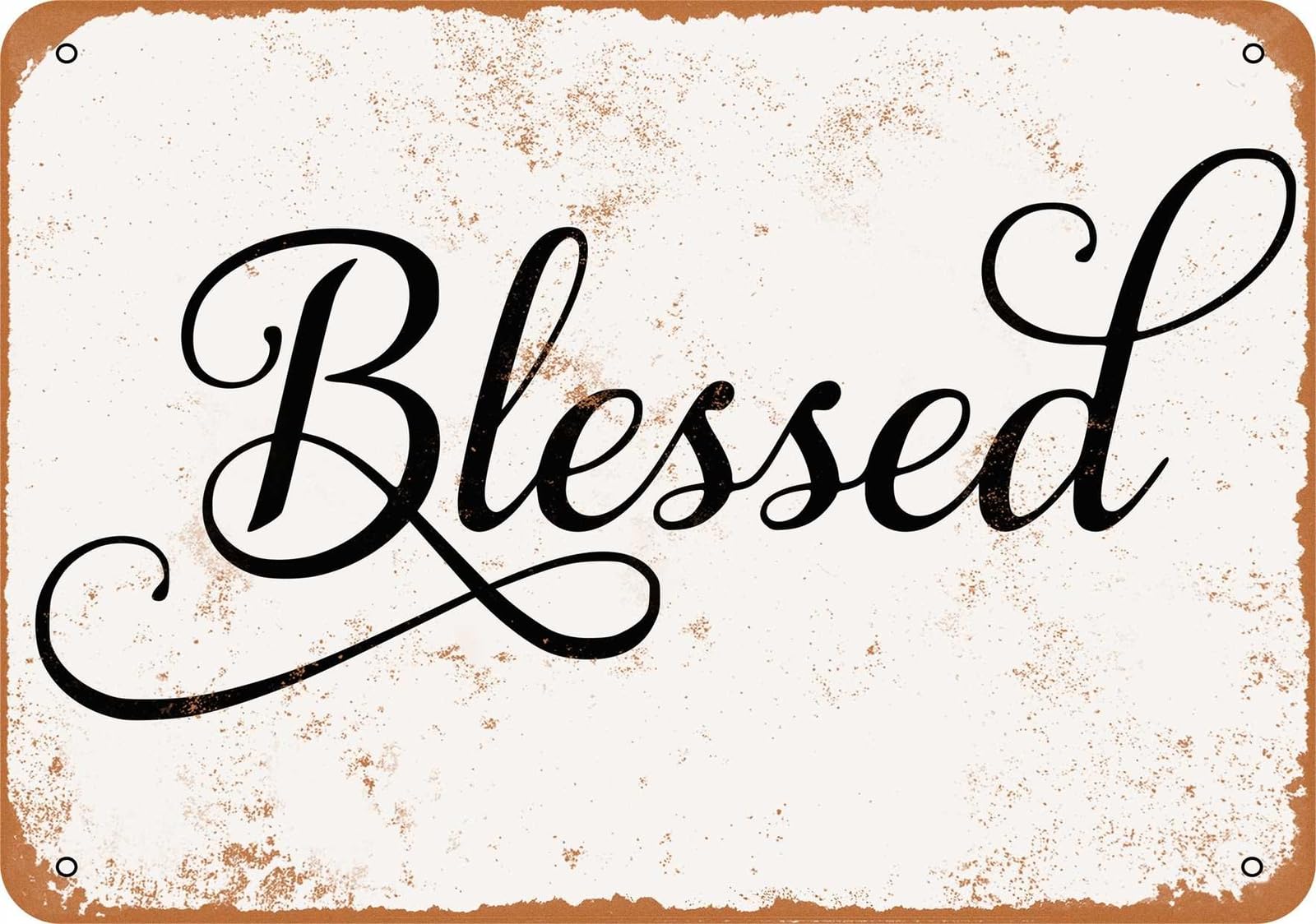 Miaomansenstore Metal Sign - Blessed - Vintage Look Home Decor