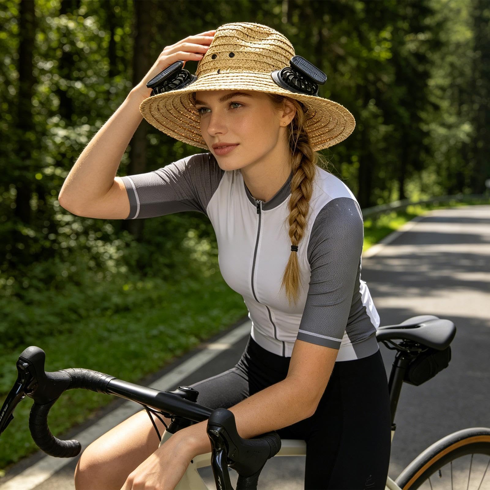 Cappello Con Ventilatore Solare Ampia Tesa Ricaricabile USB | Copricapo Con Ventilatore Per Esterni Pesca Campeggio Escursionismo Lavoro Viaggi Spiaggia Sport Golf
