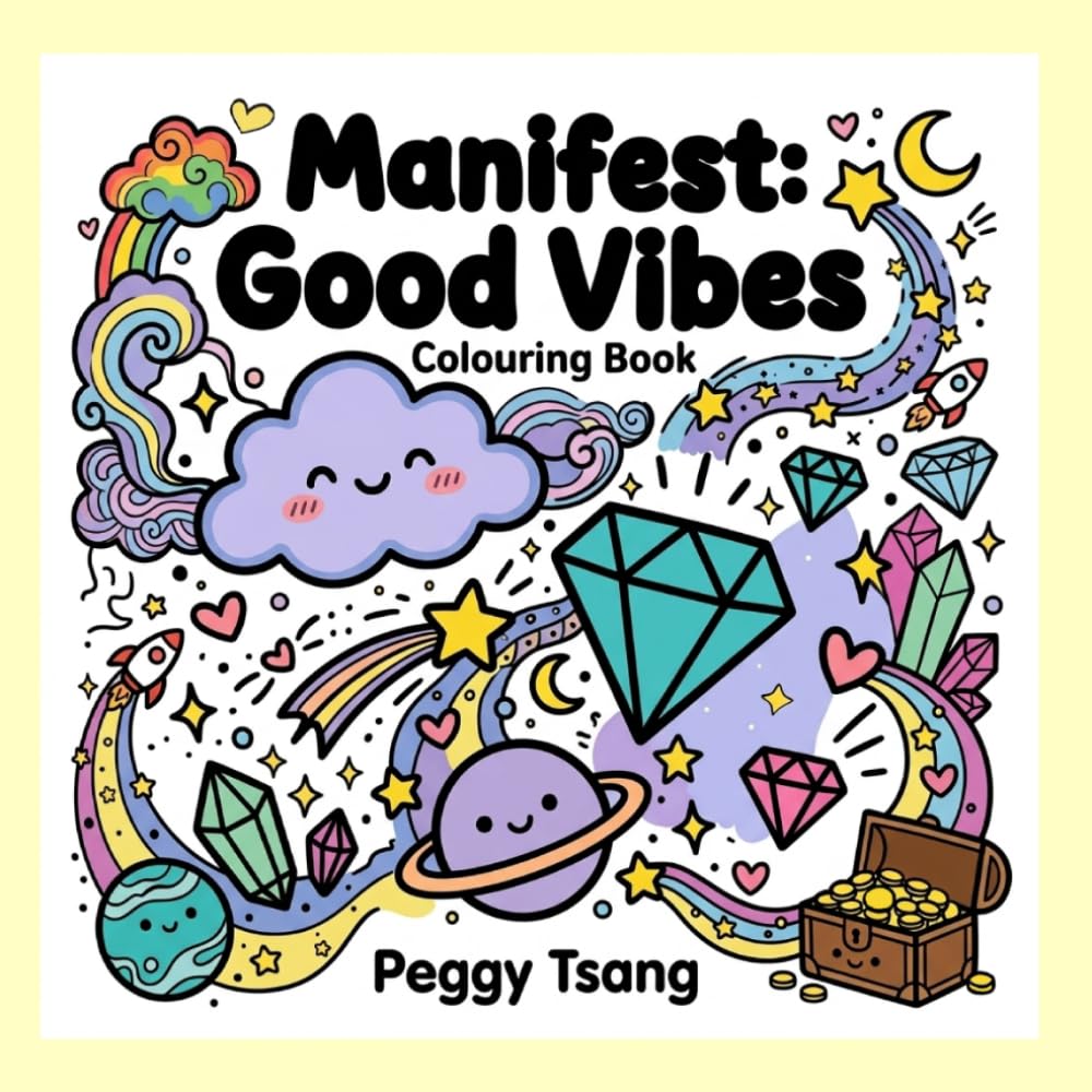 Manifest: Good Vibes Coloring Book: A Bold, Simple, and Cute Coloring Book for Adults and Teens | Cute Designs for Stress Relief, Relaxation, and Prosperity Affirmations