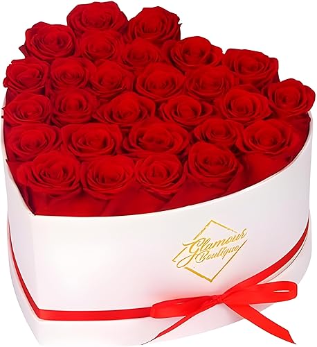 Miniatura 13 de GLAMOUR BOUTIQUE Rosas preservadas en una caja, regalos para ella, esposa y mamá, decoración de flores de rosas para regalo de cumpleaños, ramo de