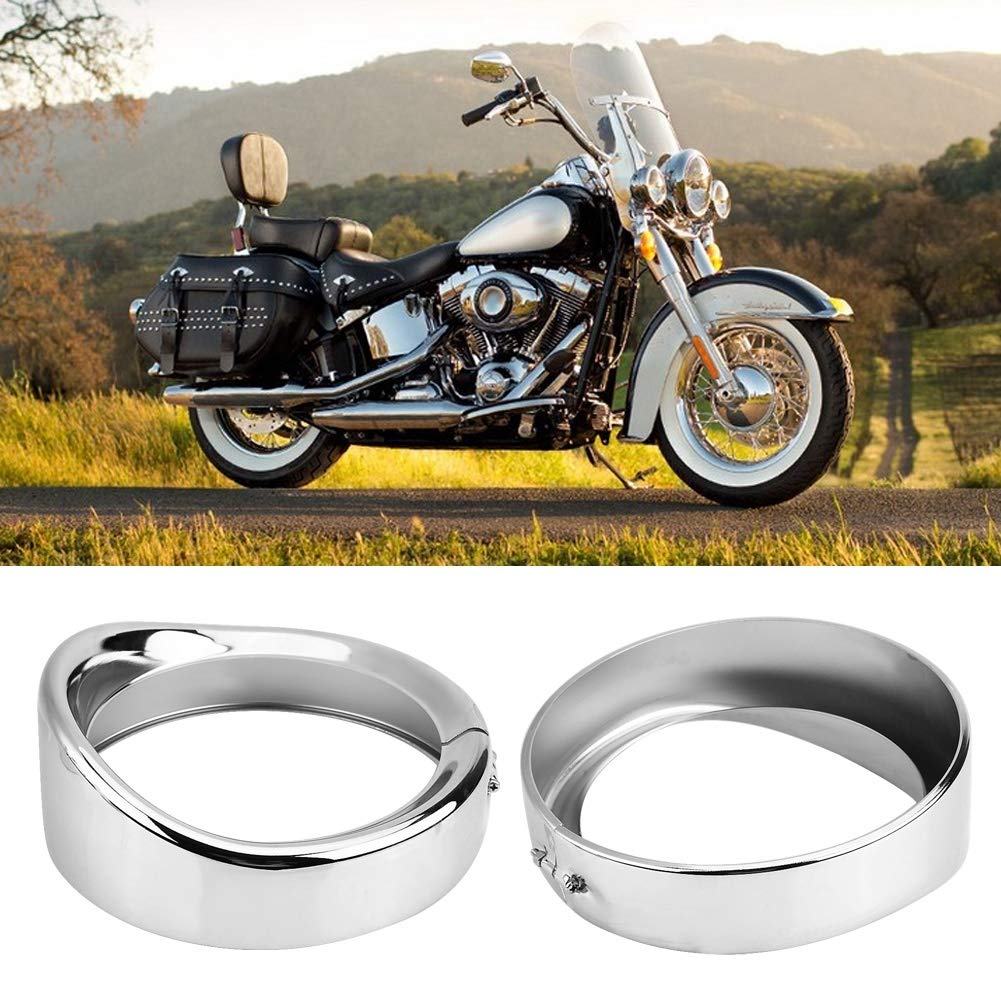 Qiilu 7 Zoll Scheinwerfer Zierring, Visier Scheinwerfer Licht Beauty Cover