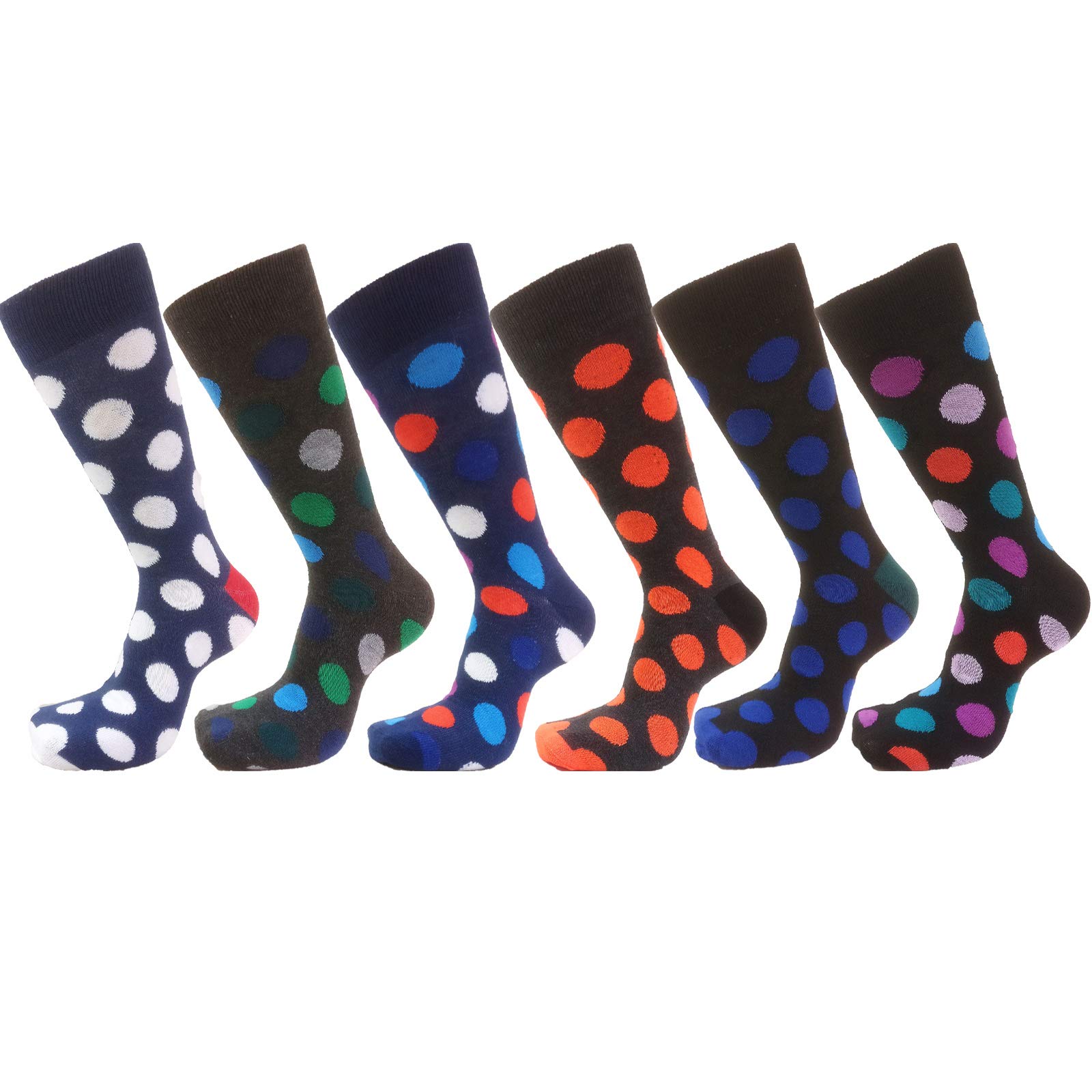 USBingoshop Mens Cotton Argyle Striped Solid Ribbed Black Crew Dress Socks