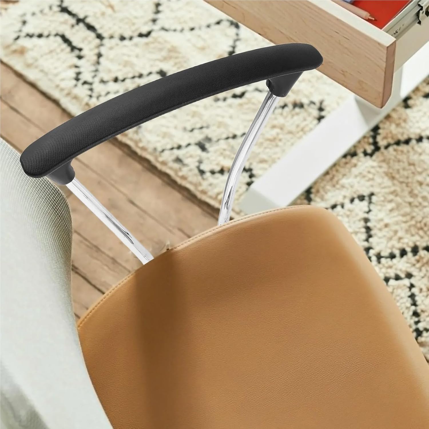 2Pcs Stainless Steel Office Chair Armrest Set, Ergonomic Arm Rest for Gaming & Home Furniture Chairs
