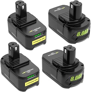 Batterie de Rechange 18 V Lithium-ION pour Ryobi RB18L50 RB18L40 RB18L25 P102 P103 P104 P105 P107 P108 Outil électrique à Batterie (Noir) (Vert)