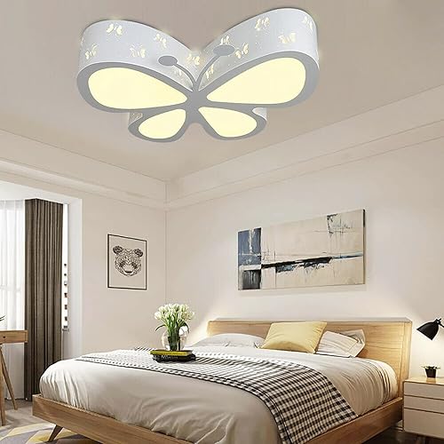 Miniatura 2 de YIYIBYUS Moderna lámpara de techo para habitación infantil cerca del techo, lámpara LED regulable creativa mariposa lámpara de jardín de infantes