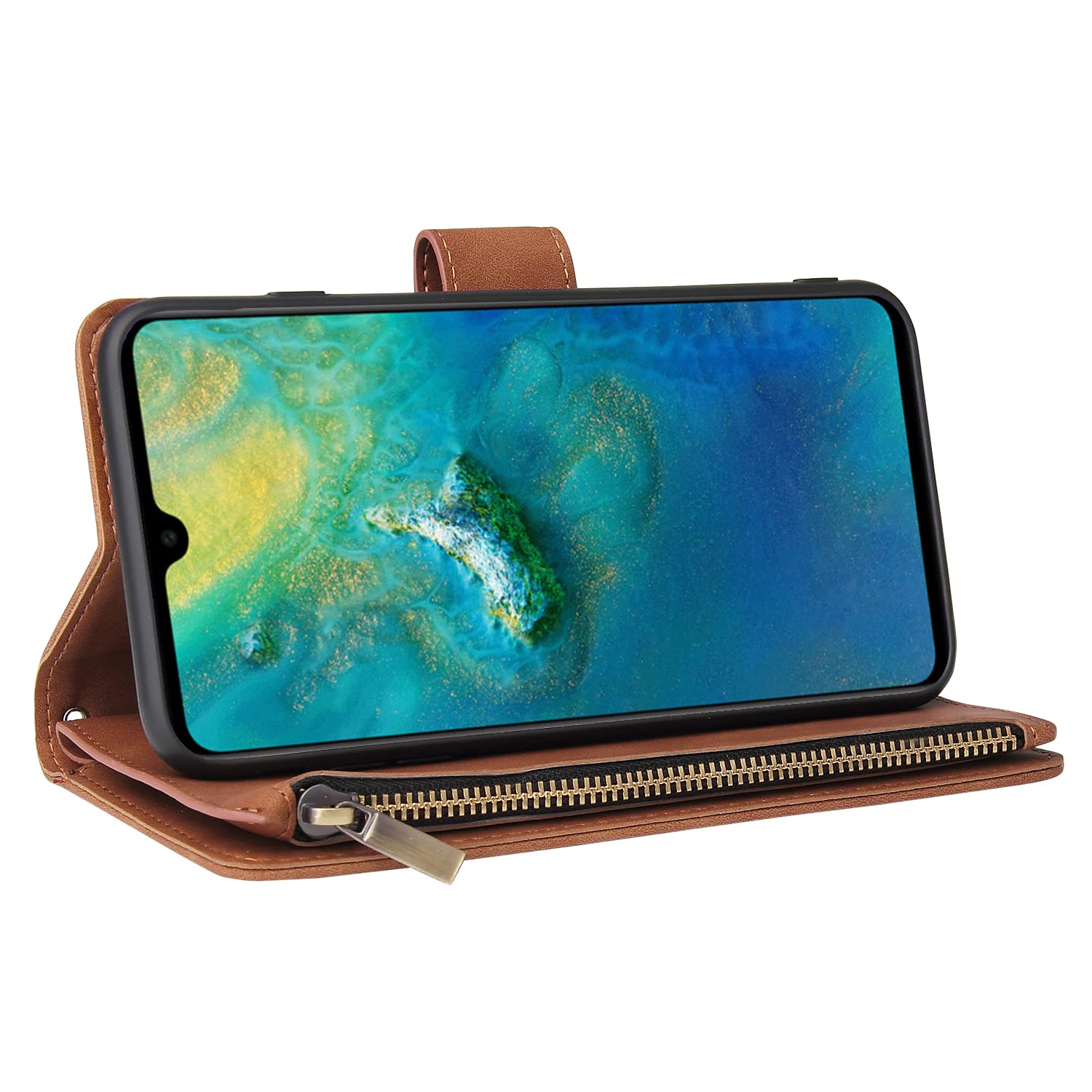 Asuwish - Custodia a portafoglio compatibile con Huawei Mate 20 Pro, in