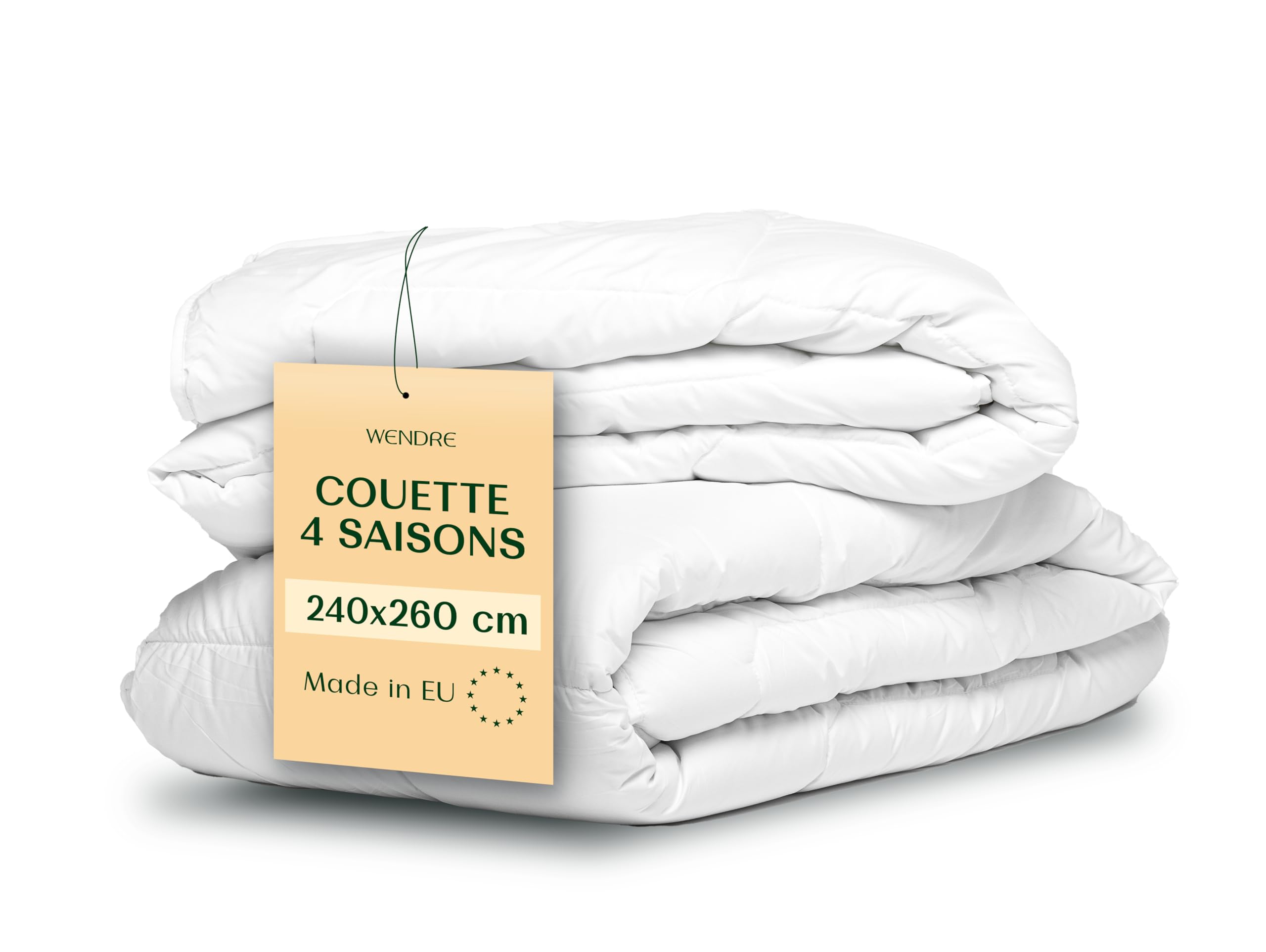Wendre Couette 4 Saisons 240x260 cm – 2 Couettes 150+250 g/m², 3-en-1 | 2 couettes combinables par boutons-pression, microfibre hypoallergénique, OEKO-TEX, fabriquée en Europe
