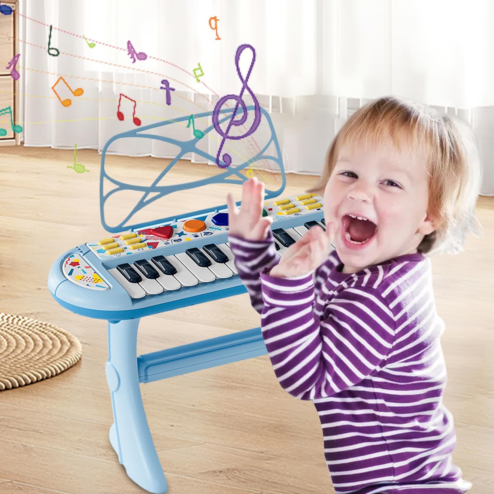 Tastiera Musicale Per Bambini Educativo con Luminose | Giocattolo Musicale Tastiera Pianoforte Elettrico Per Camera da , Soggiorno, Aula, Scena, Ragazzi, Ragazze, Bambini,