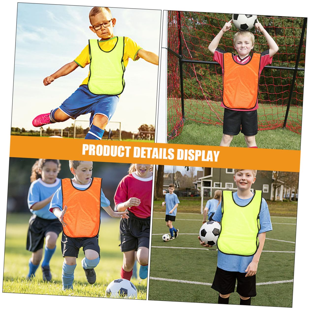 10 Chalecos de Entrenamiento de Fútbol y Traje de Entrenamiento de Baloncesto, Petos Deportivos de Poliéster, Transpirables, Secado Rápido Correas Flexibles para Niños