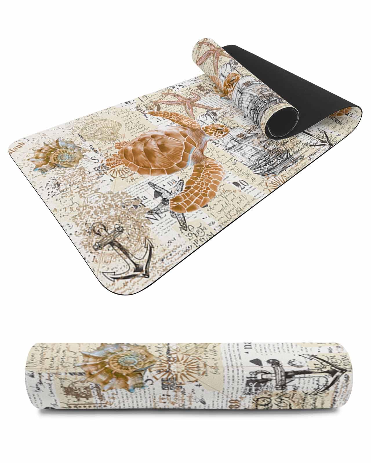 Debedcor Heat Proof Table Pads Waterproof Decorative, Orange Sea Turtle Non-Slip Table Countertop Protector, Summer Coastal Nautical Ocean Insulation Mat for Kitchen Room, 40 x 12 Inches