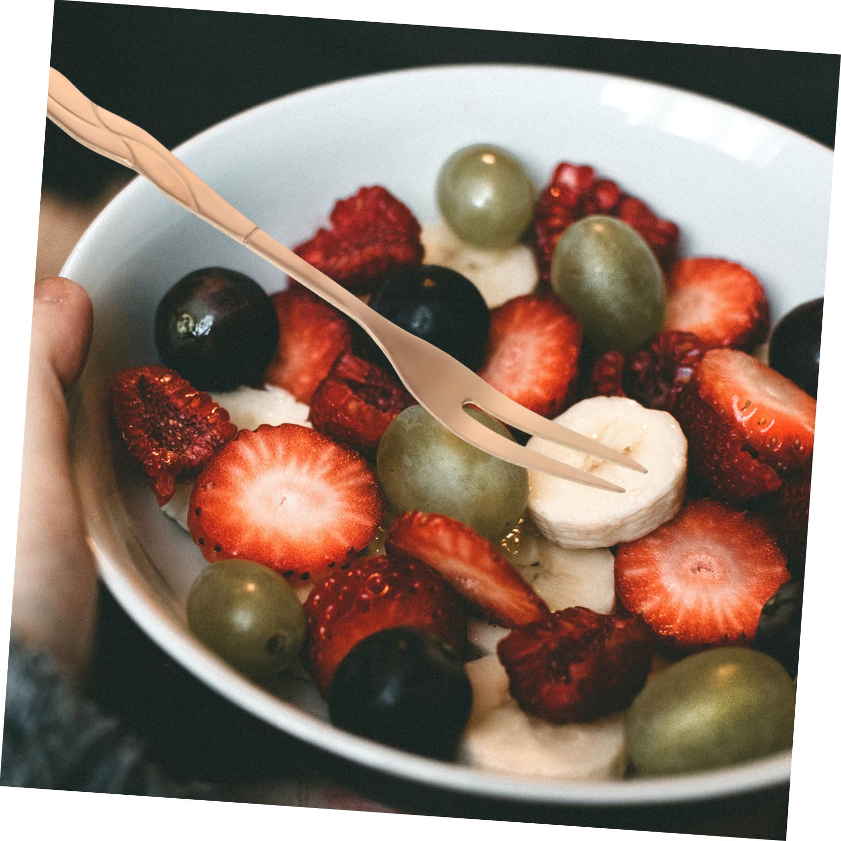ABOOFAN 30 Piezas tenedor de puntas para comer tenedor de té aperitivos selecciones de frutas para la fiesta palillos de frutas reutilizables Acero inoxidable cóctel de postre
