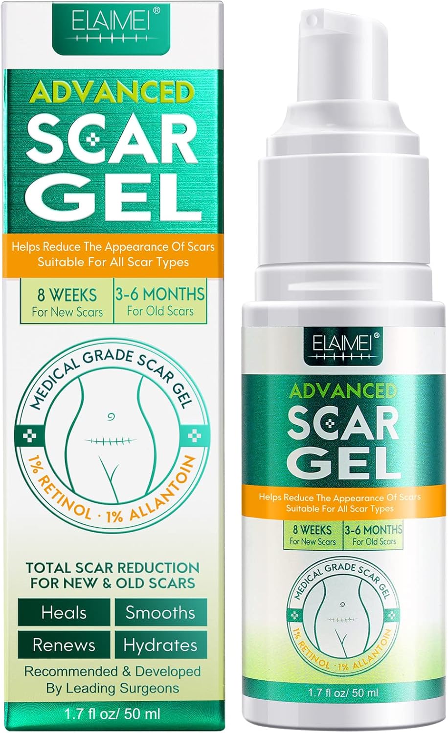 Advanced Silicone Scar Gel,Scar Removal Gel Cream for Old or New Scars