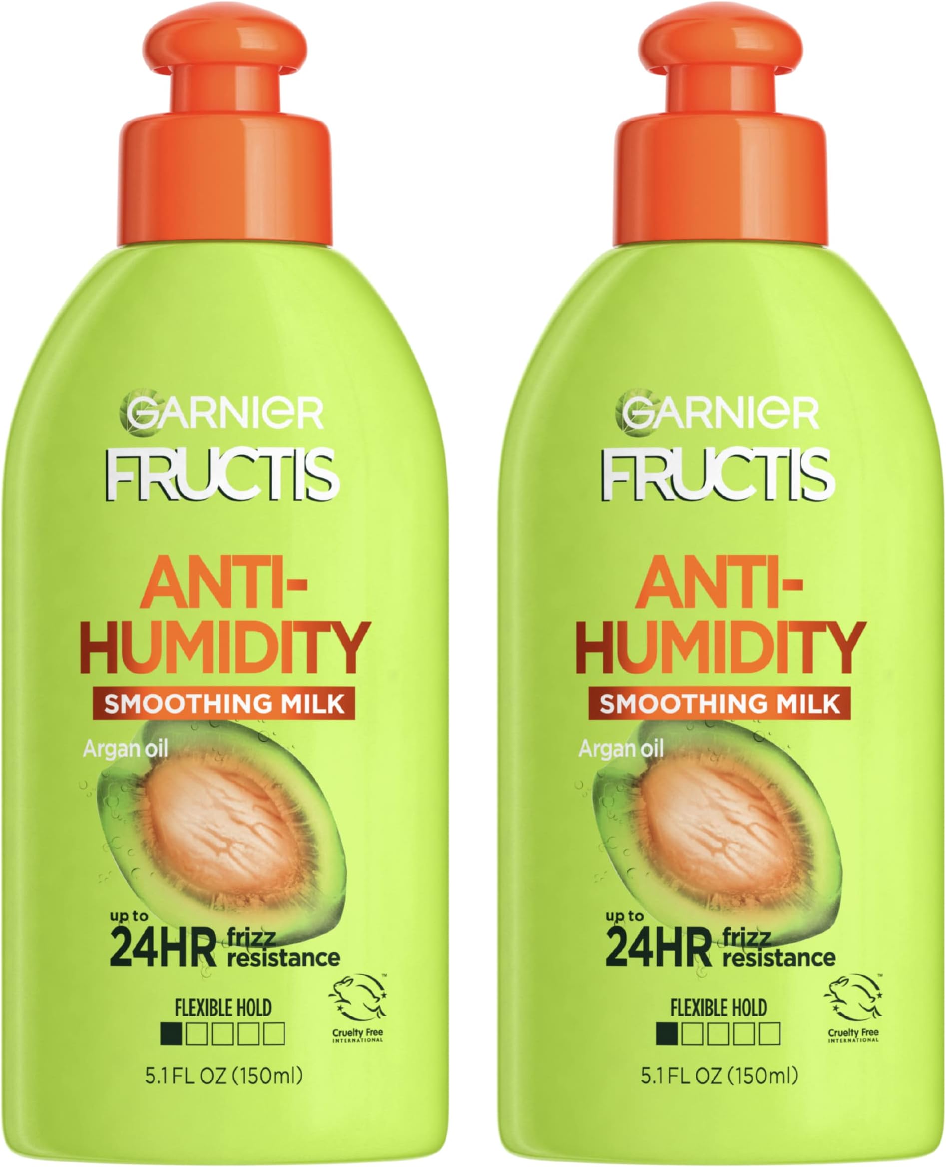 Garnier Fructis Style Anti-Humidity Smoothing Milk, All Hair Types, Sleek, 5.1 Fl Oz (Pack of 2)