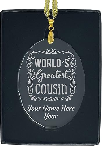 Miniatura 7 de LaserGram Adorno de Navidad, primo más grande del mundo, grabado personalizado incluido (forma de rectángulo)