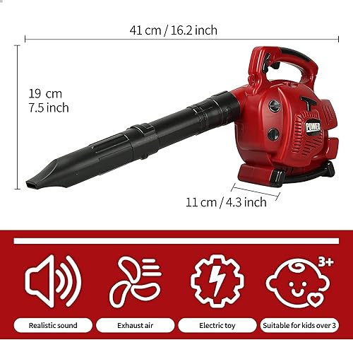 Miniatura 3 de PROLOSO Soplador de hojas para niños en edad preescolar al aire libre, juego de simulación, herramienta de juguete de jardinería, soplar aire con