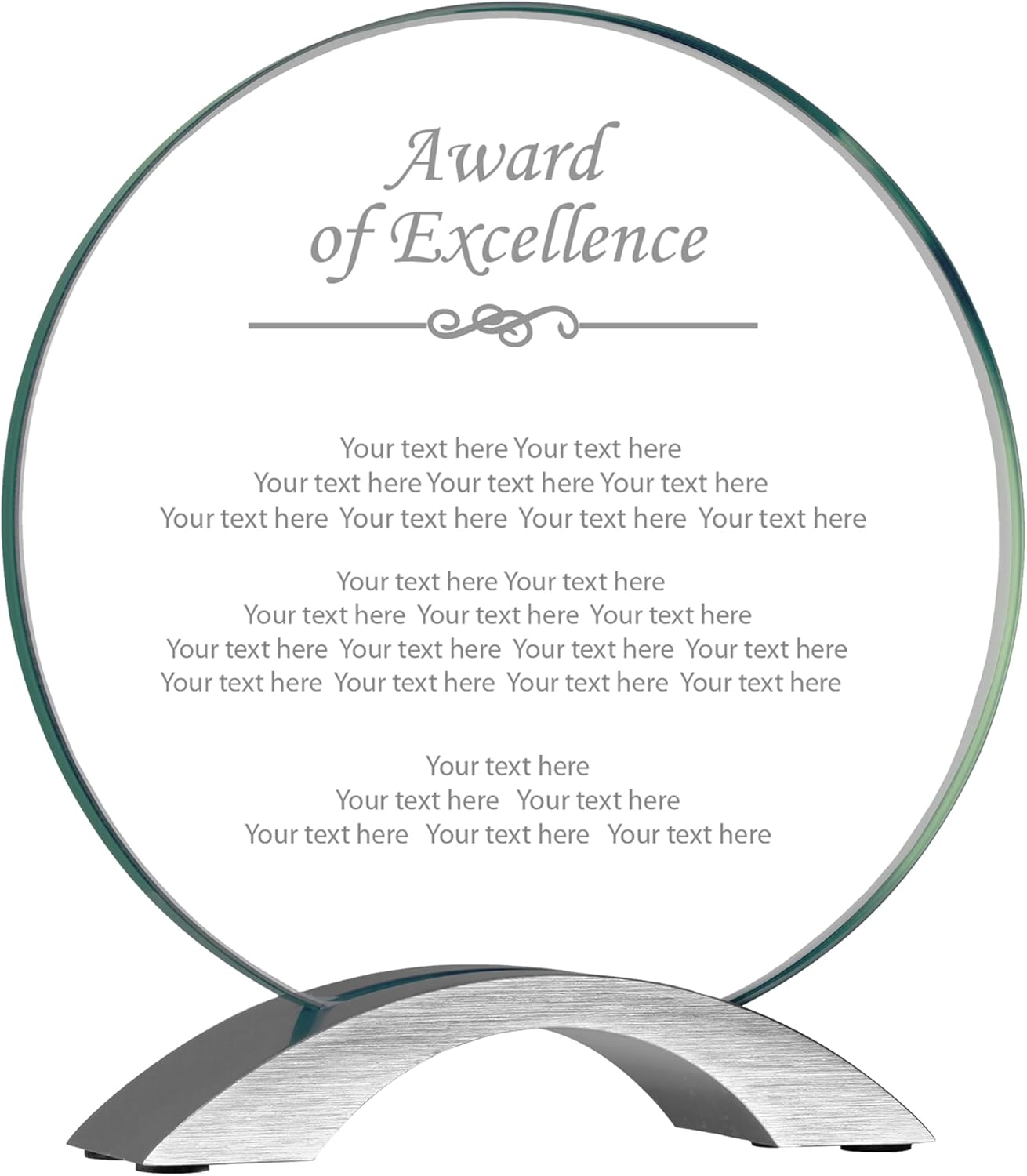 7 1/4" Round Cosmic Glass Award of Excellence Award, Custom Engraved Glass Award Plaque for Employees, Appreciation, Recognition