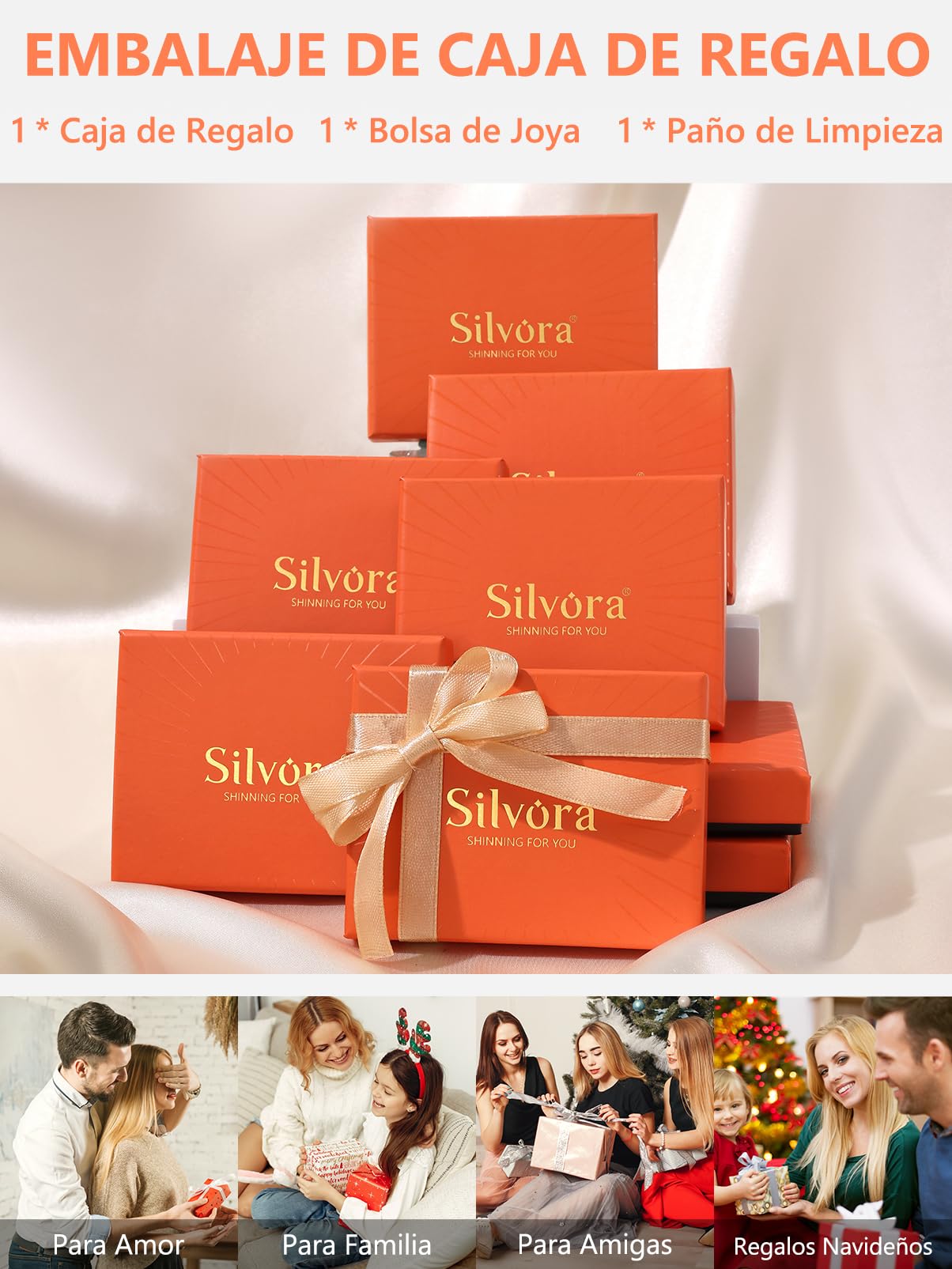 Silvora 925 Pendientes Aros Plata Mujer Hoop Earrings Finos Oreja Joyería | Material Hipoalergénico Plata de Primera Ley Aretes Pequeños Medianos Grandes 20/30/50/70MM Joyería Delicada Caja Regalo