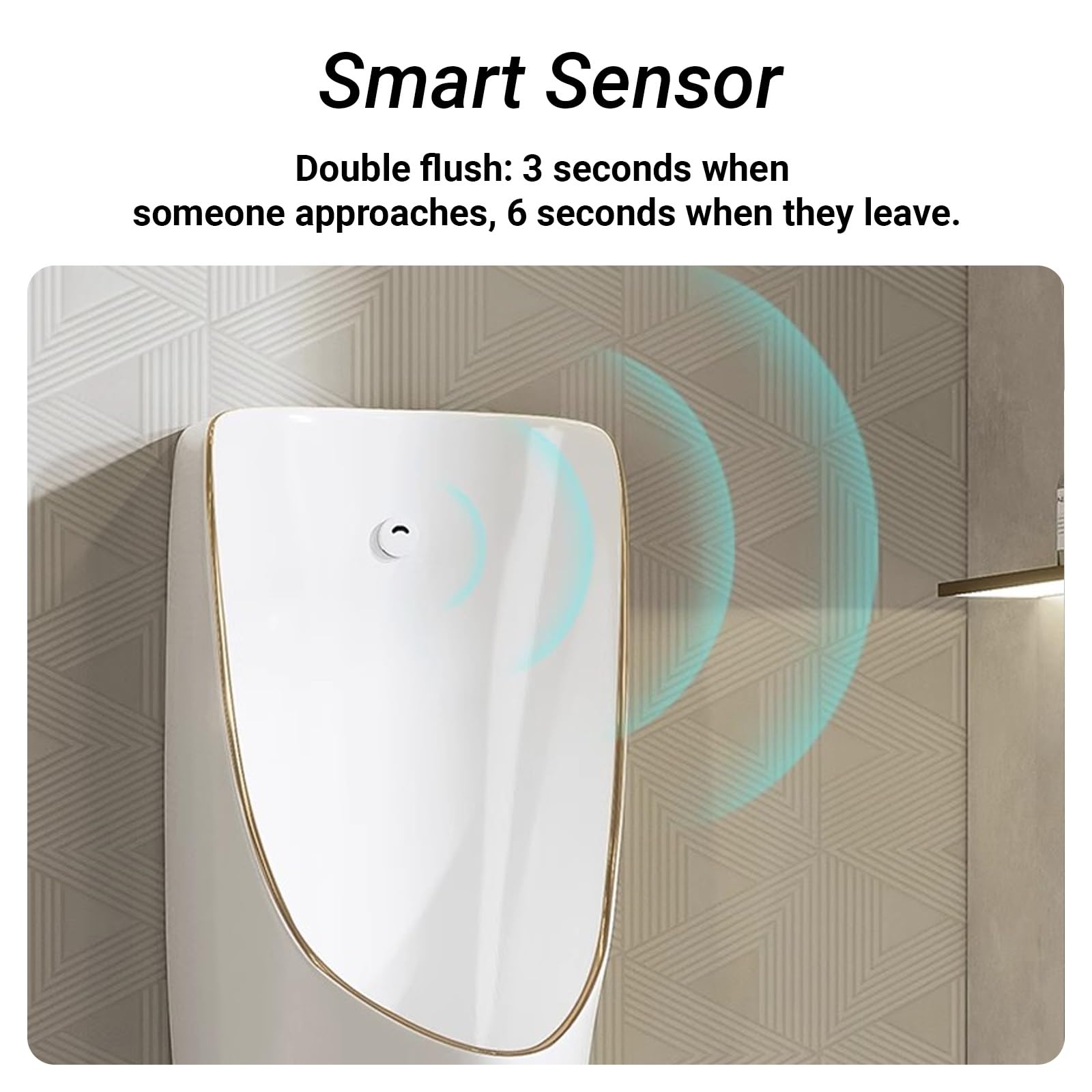 Orinal automático de pared para hombre con sensor, diseño antifugas, ideal para baños, hoteles, bares, baños públicos y al aire libre, uso nocturno