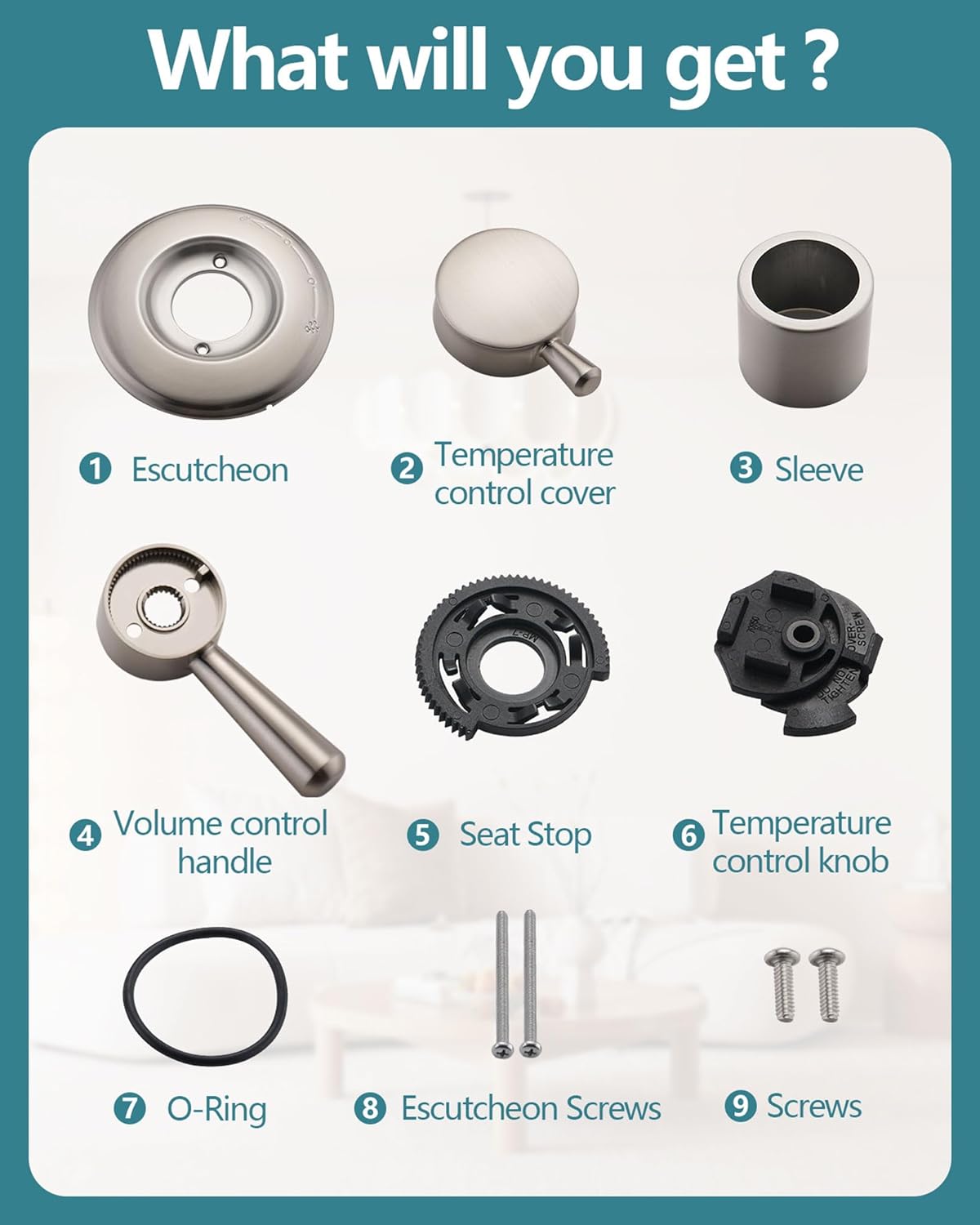 Shower Trim Kit Compatible with 17& 1700 Series, Shower Cover Plate with Handle, Brushed Nickel(Valve& Catridge Not Inclued)