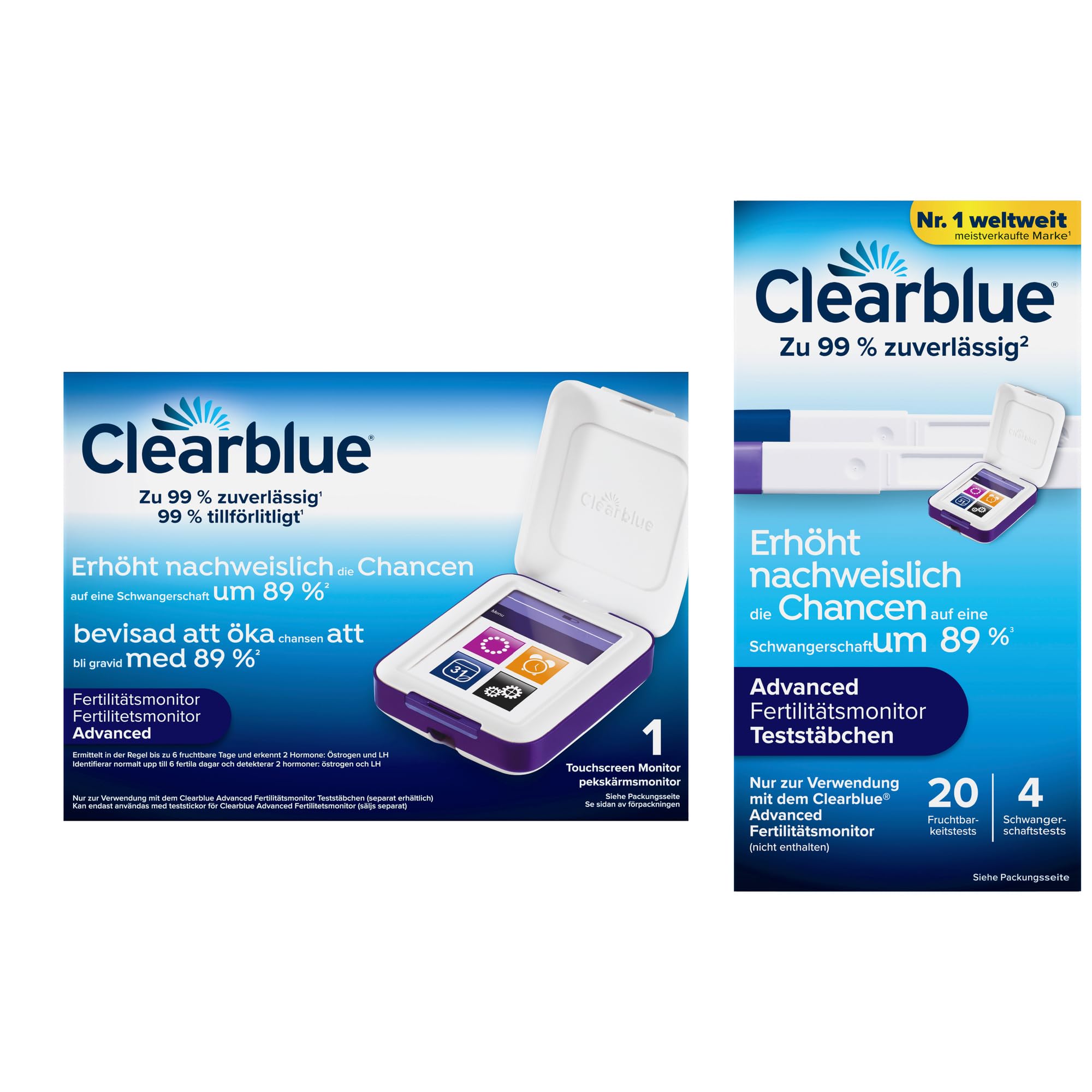 Clearblue Fertilitätsmonitor/Ovulationstest + Nachfüllpackung, Monitor + 24