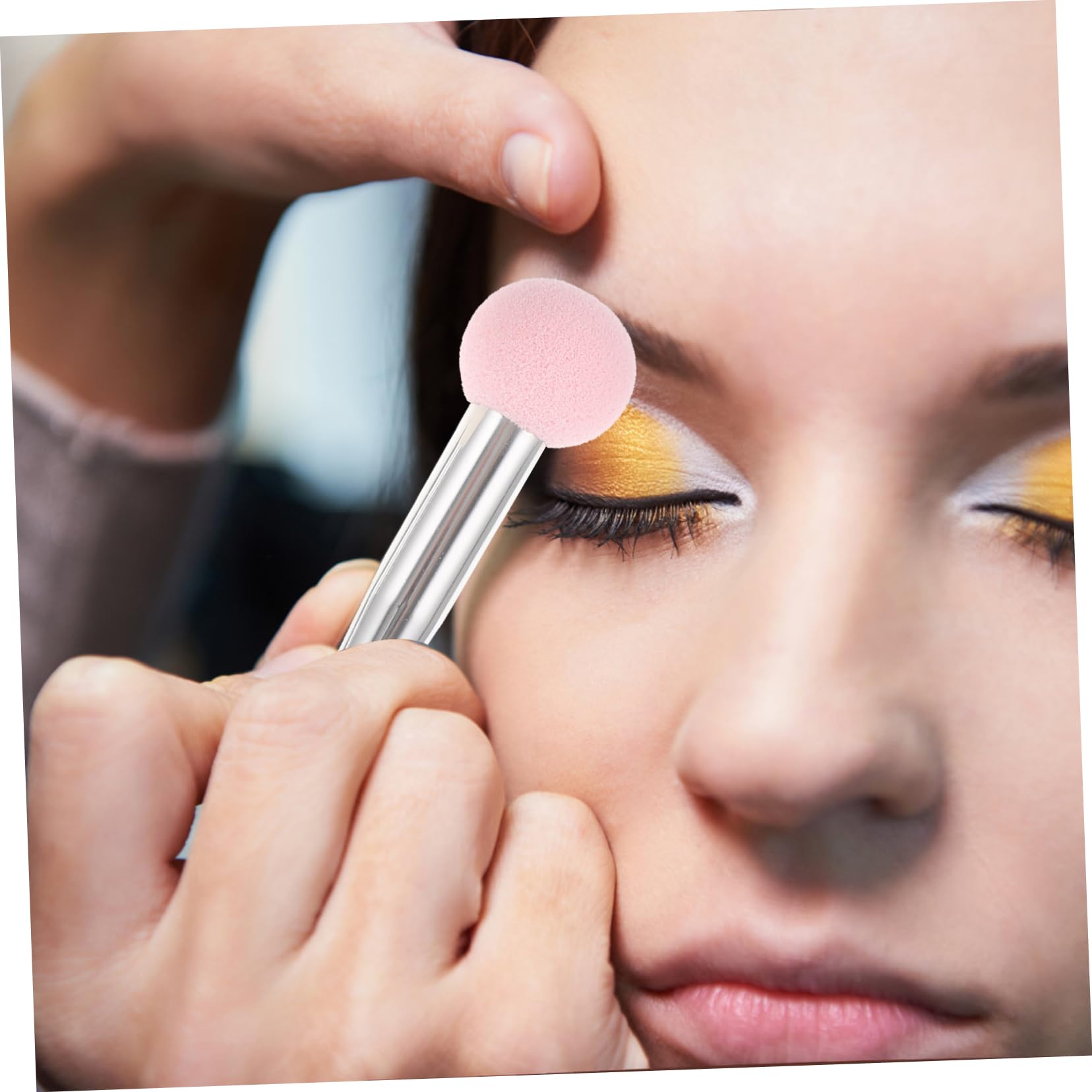 Set Di 5 Pennelli Per Il Trucco A Doppia Estremità Spugne Per Ciglia E Sopracciglia Applicatore Per Il Trucco 6 Pezzi*5