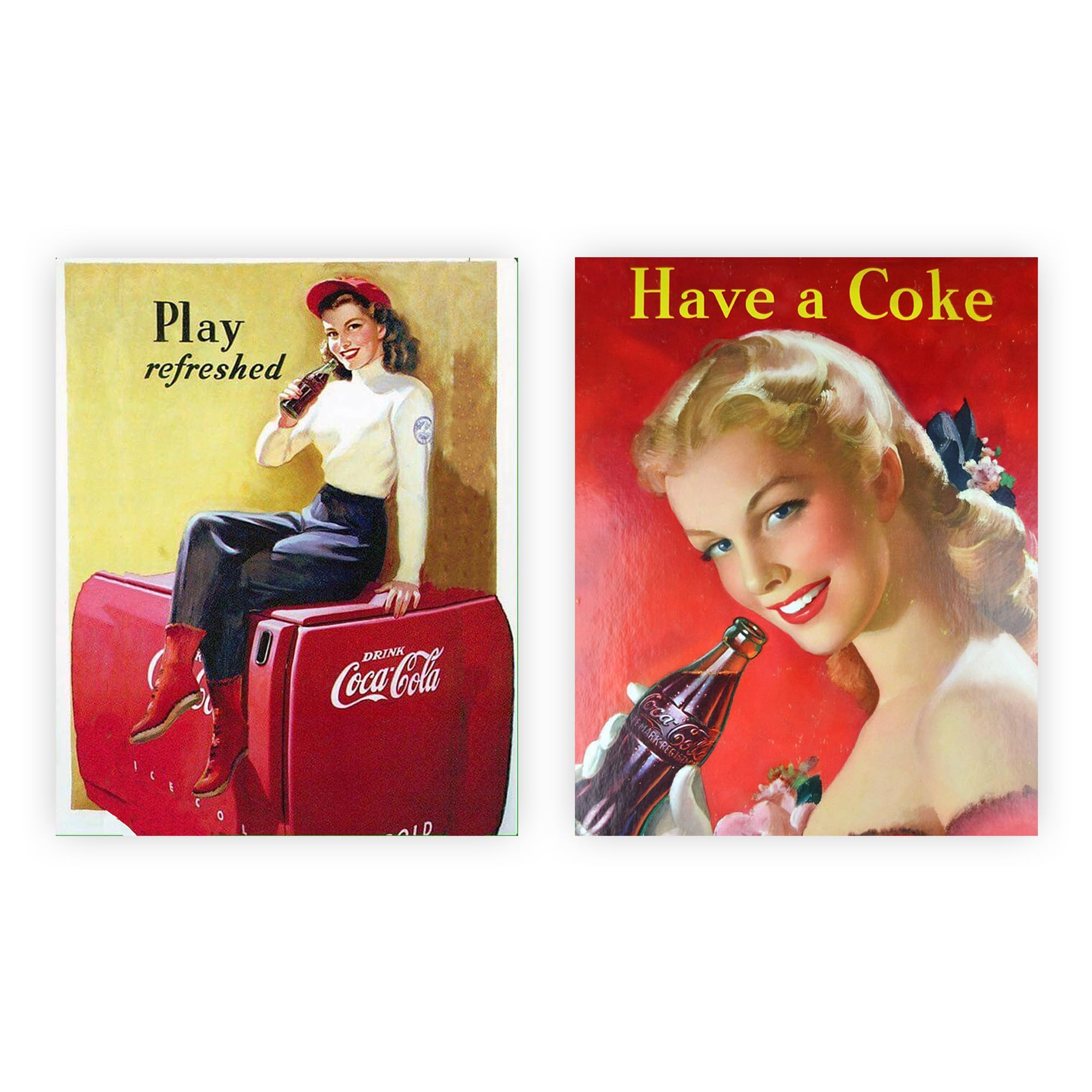 Amazon.com: Vintage Coca Cola Girls- Bar Wall Art Prints, Perfect