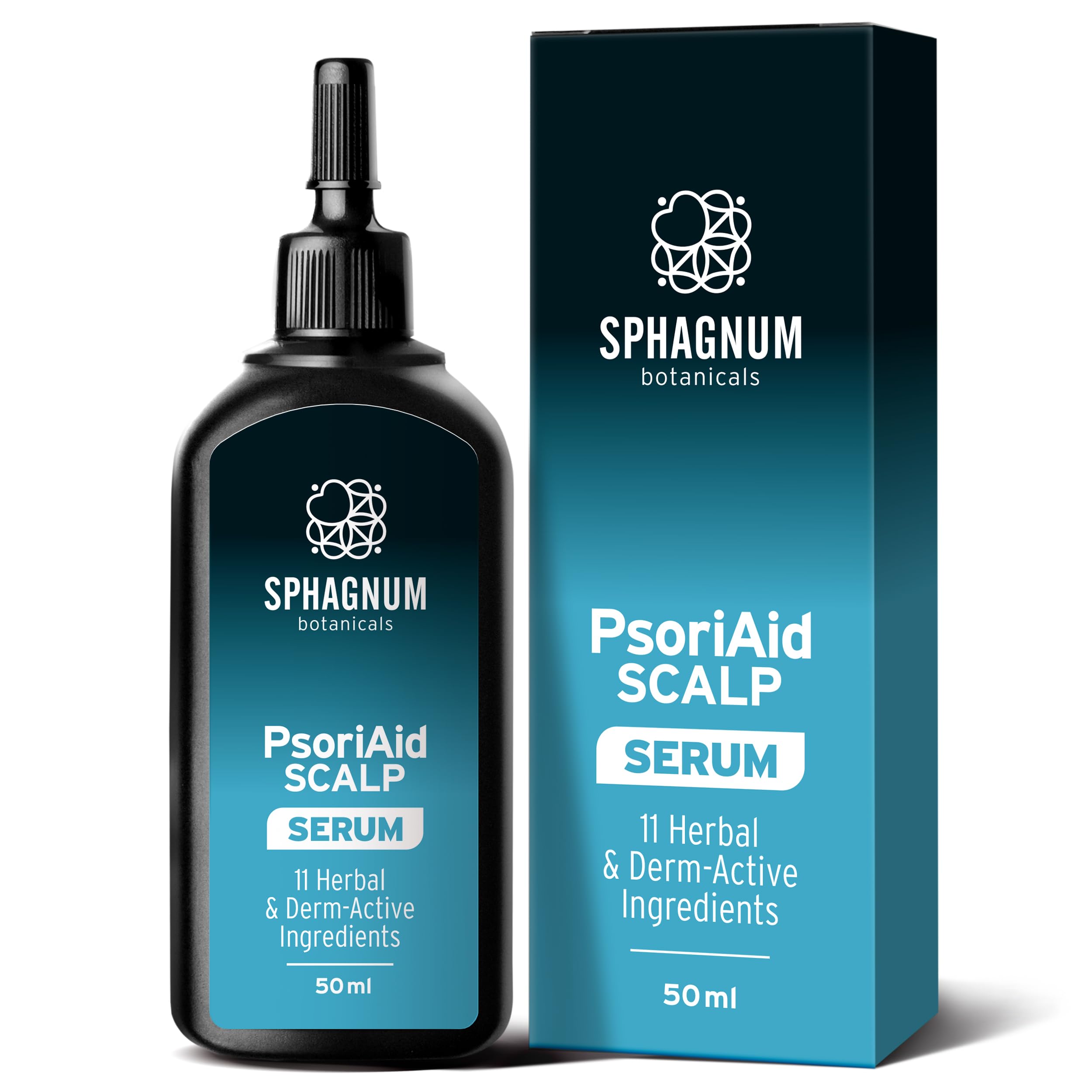 Sphagnum Botanicals Pre-Shampoo Serum for Psoriasis Scalp - 17 active ingredients with Salicylic Acid 2.5%. 50ml